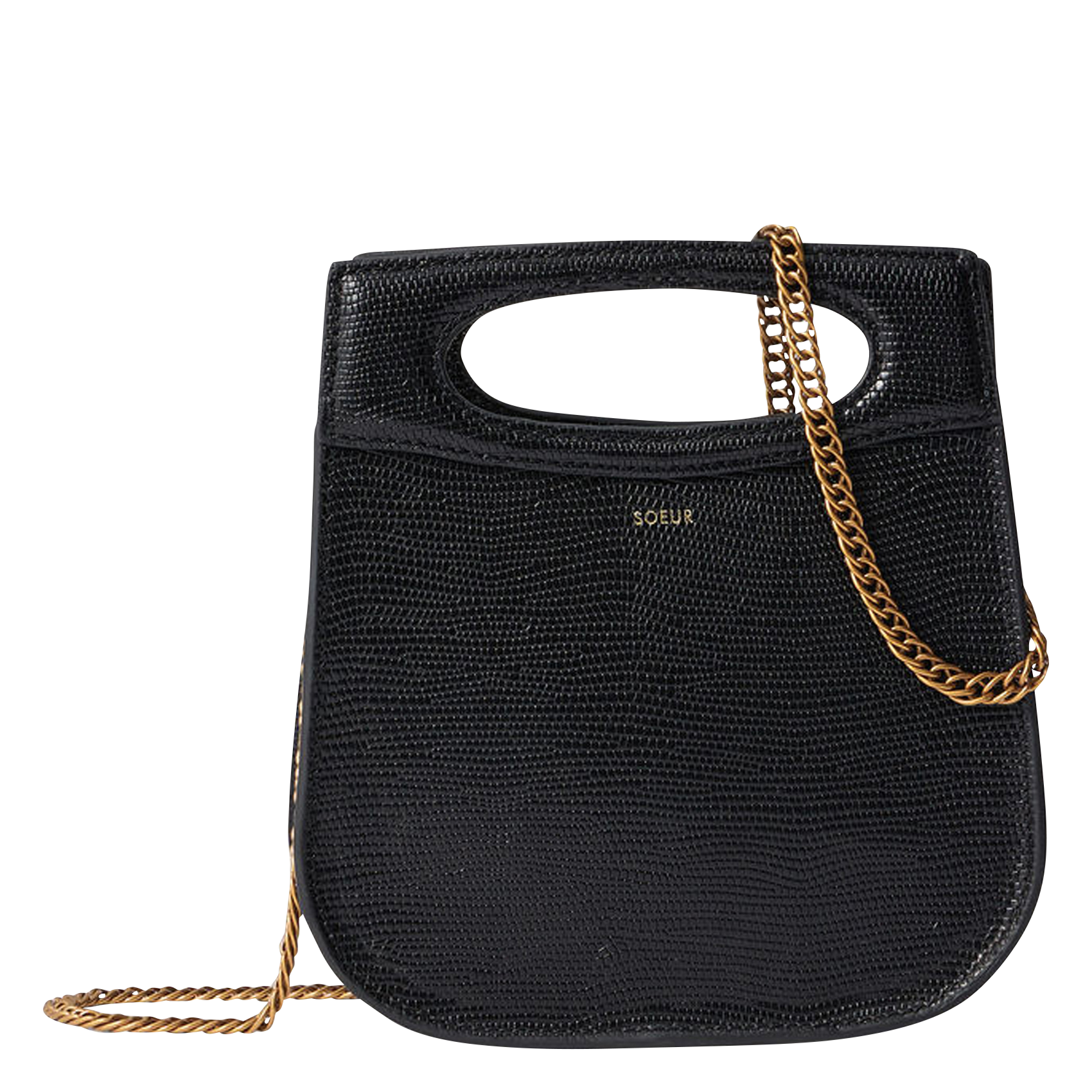 Leather shoulder bag SOEUR Black