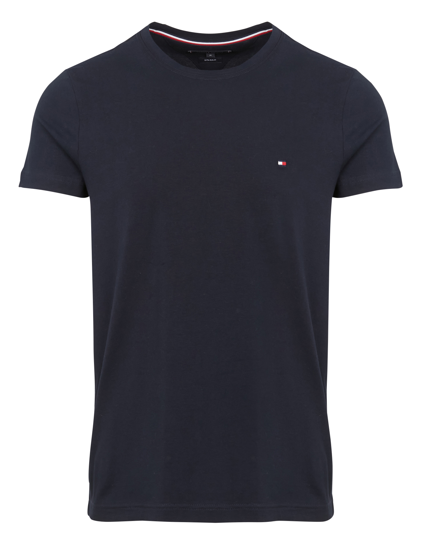 Regular-fit T-shirt van stretchkatoen met ronde hals TOMMY HILFIGER Blauw