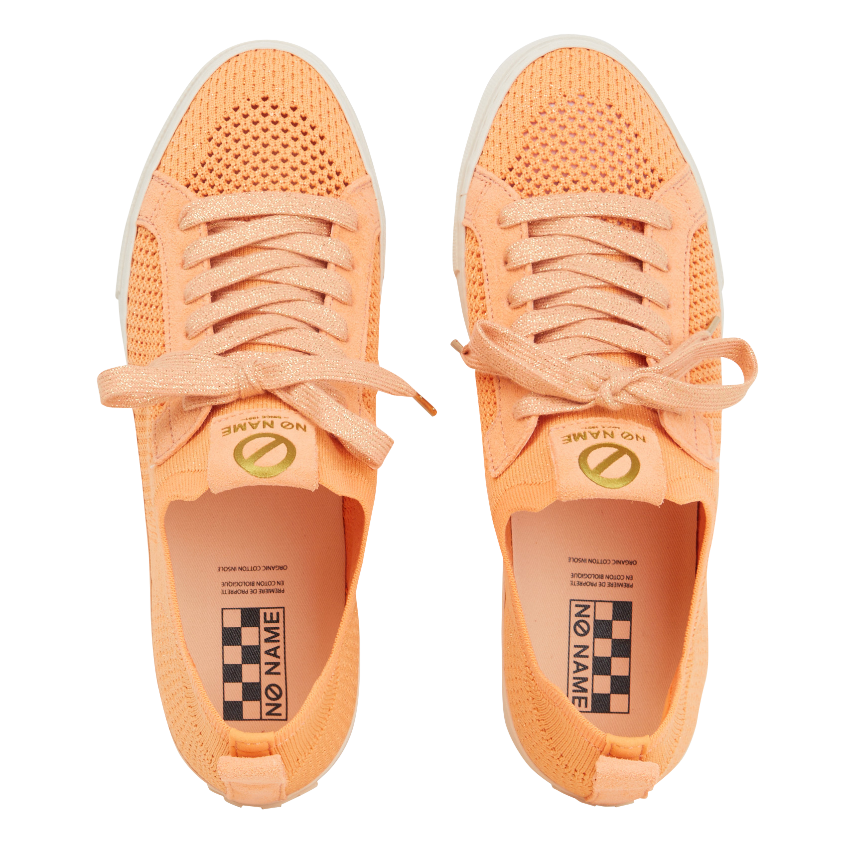 Crochet canvas low-top trainers NO NAME Orange