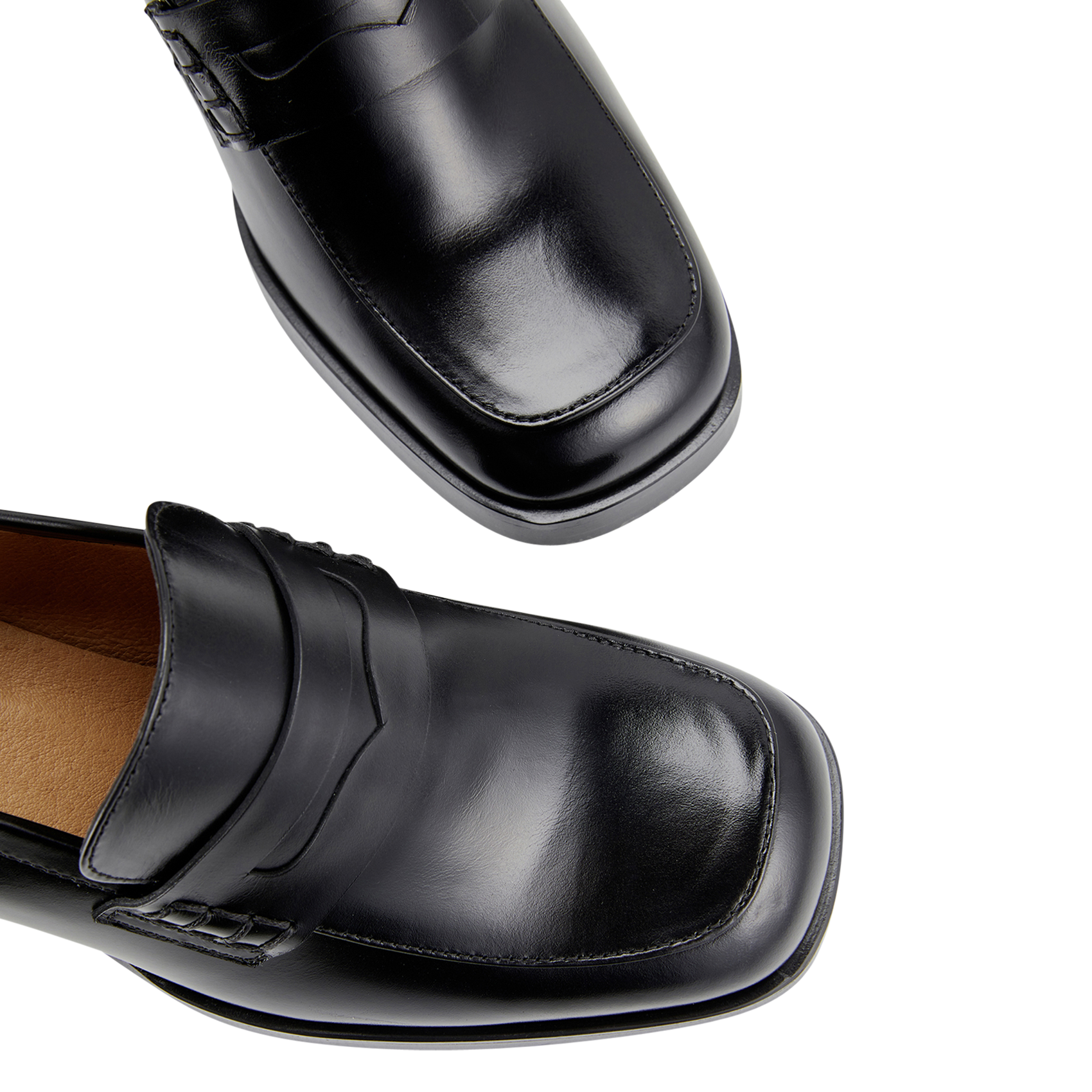 Heeled leather loafers COSMOPARIS Black