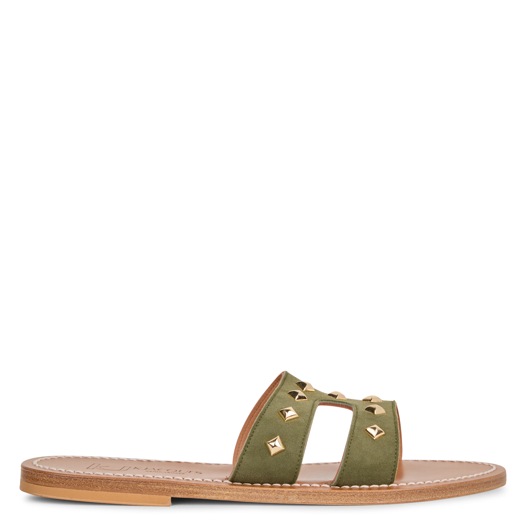 Claquette à découpes en cuir K JACQUES Vert