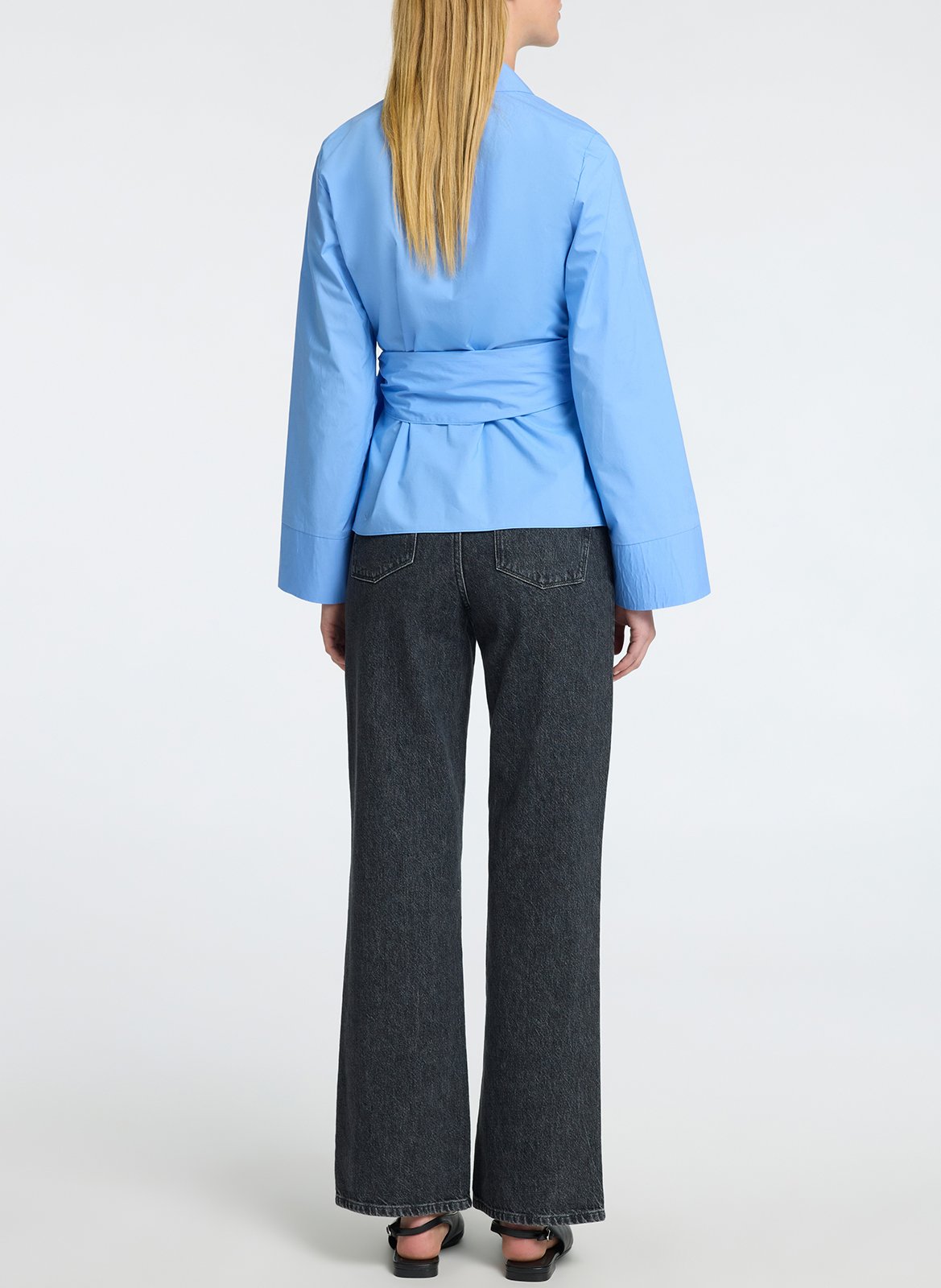 Straight organic cotton shirt SELECTED Blue