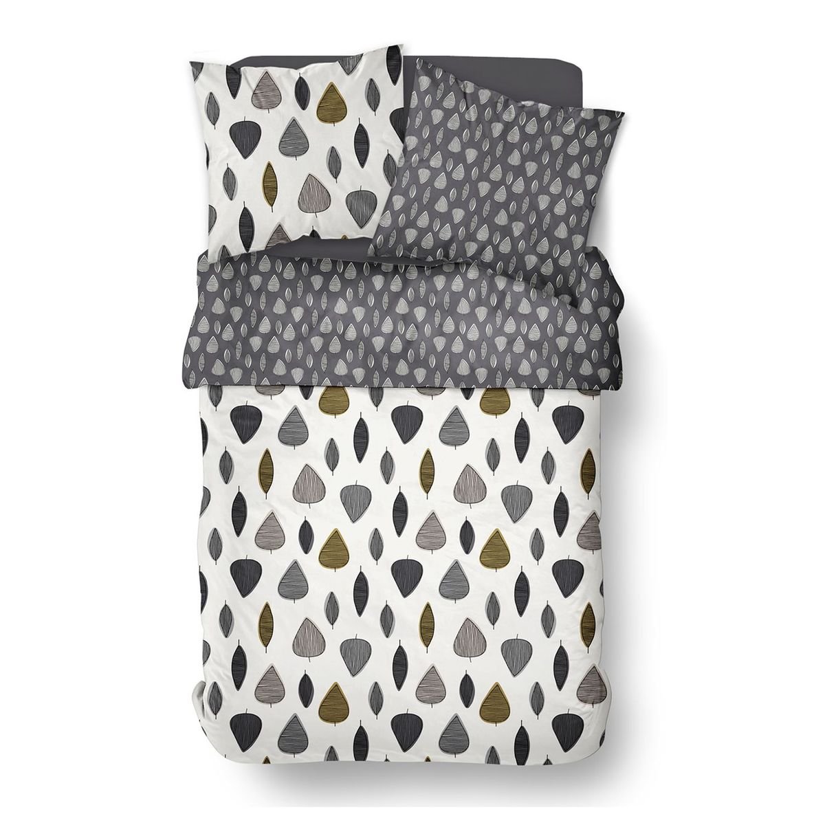 Zippered cotton printed bedding set TODAY LINGE DE MAISON White