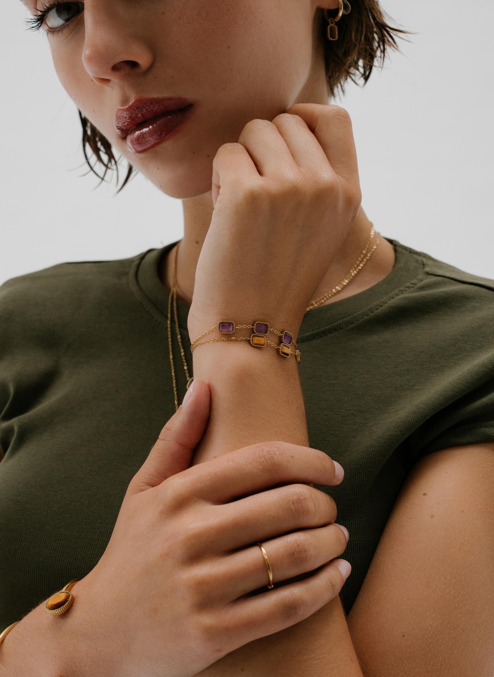 Chain bracelet Eurybie AEC Paris Brown