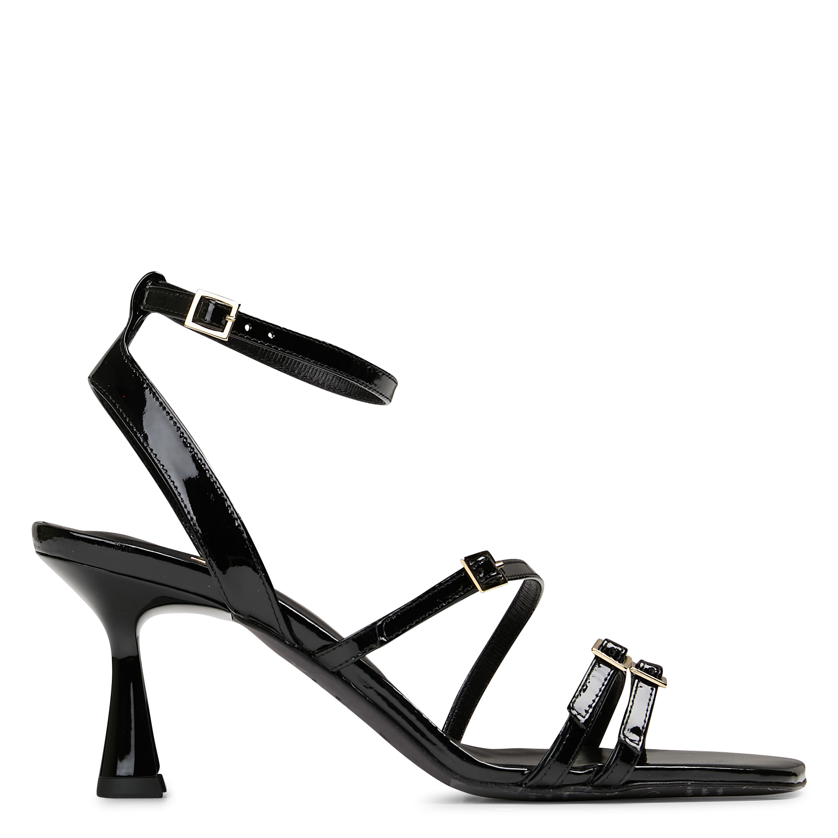 High patent-leather sandals BOBBIES Black