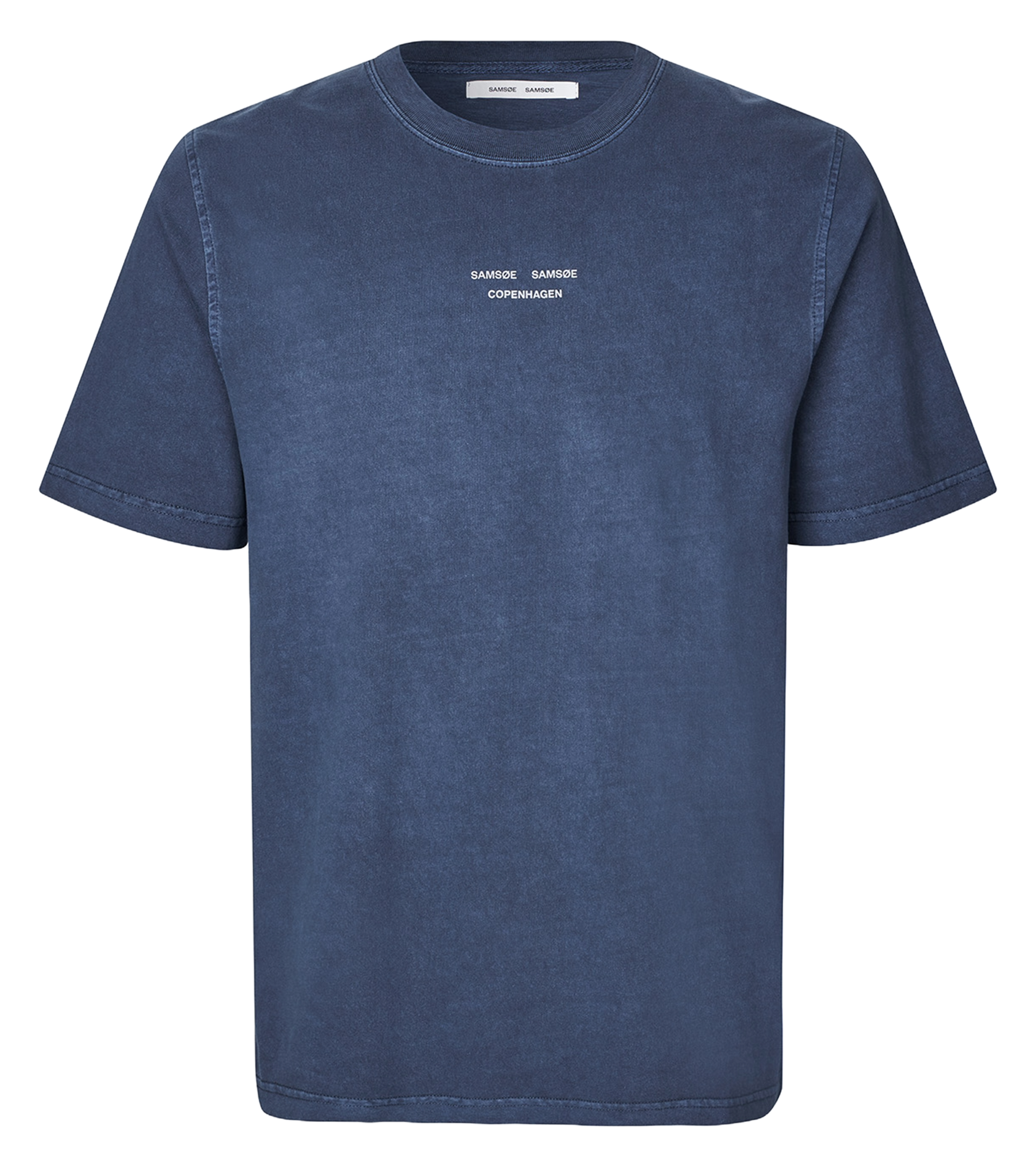 Tee-shirt droit en coton bio mélangé SAMSOE SAMSOE Bleu