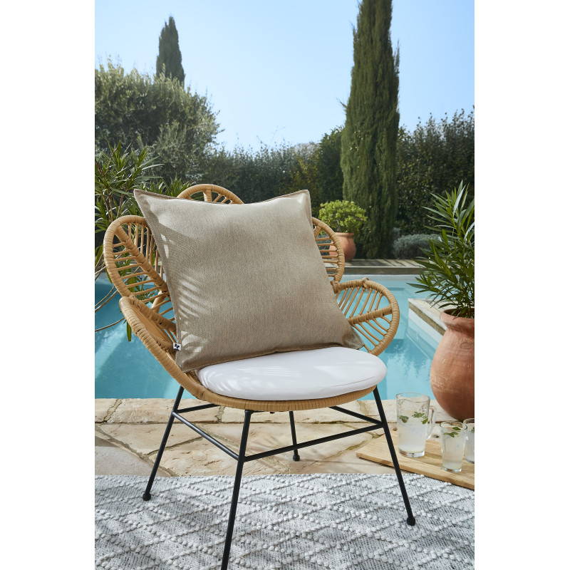 Housse de coussin "naïa outdoor" toutes dimensions l'effet papillon L'EFFET PAPILLON Beige