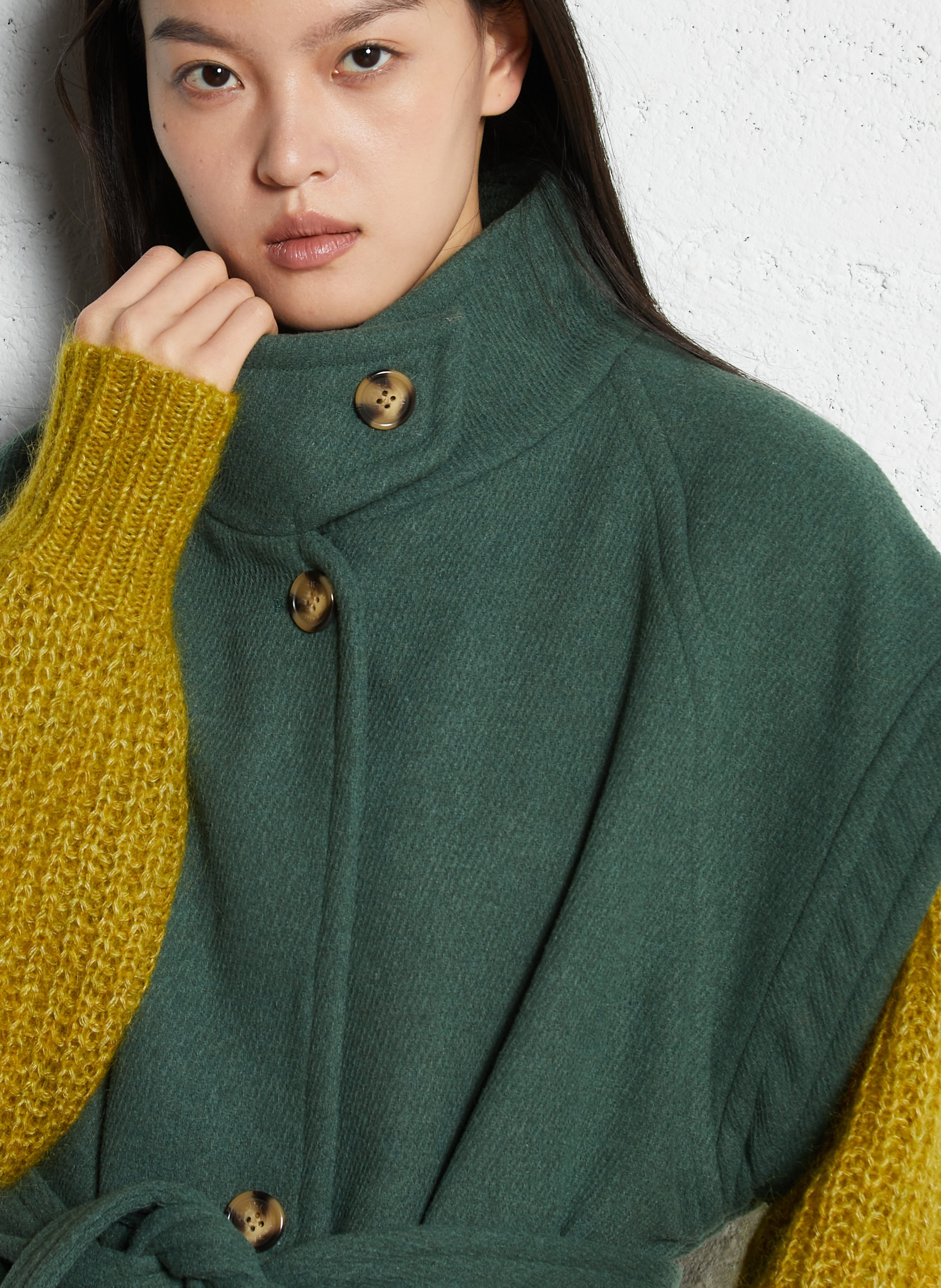 Oversized sleeveless jacket LOUISE MISHA Green