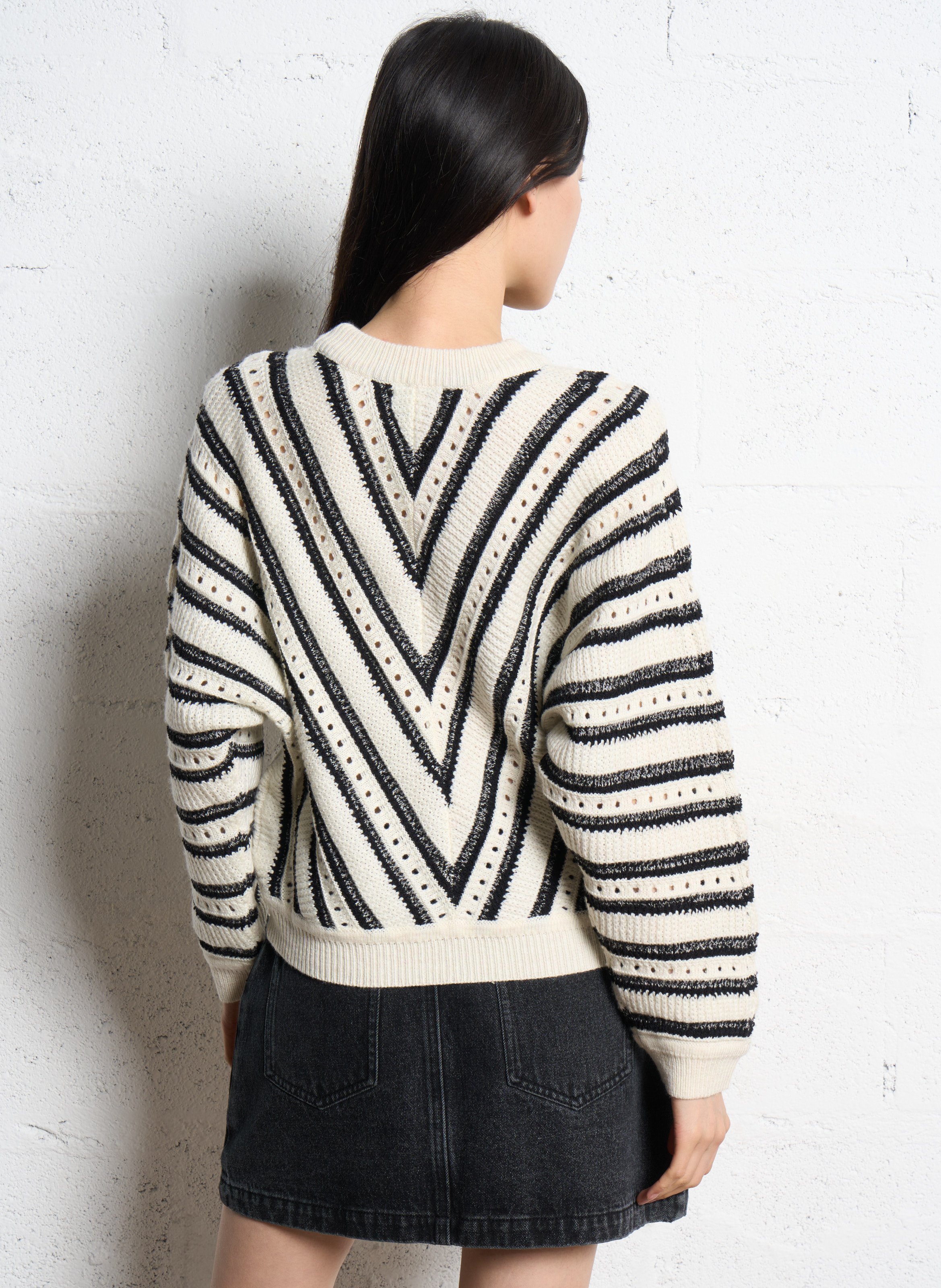 Pull oversize col rond SUNCOO Blanc