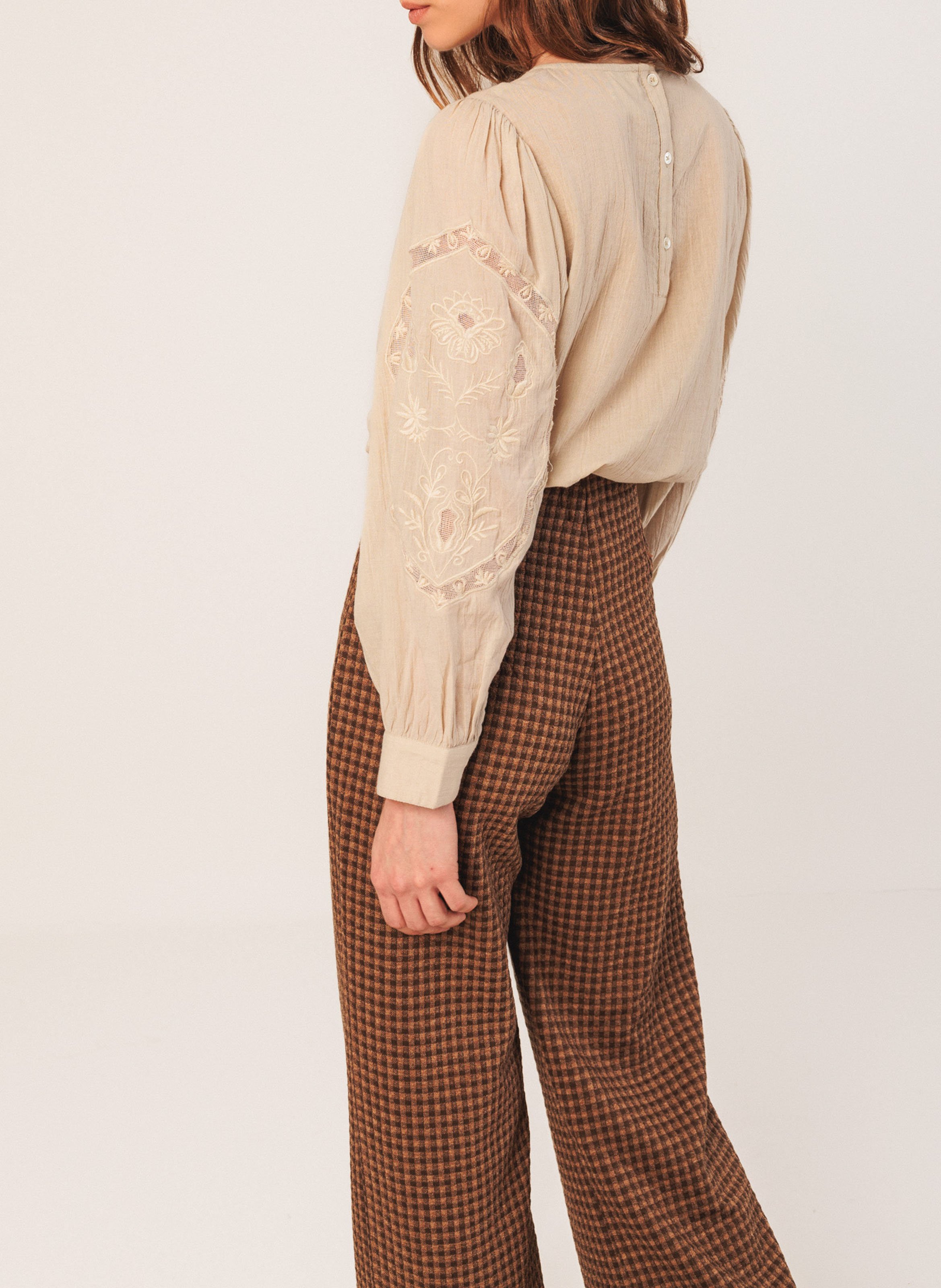 Organic cotton round neck straight top Silver