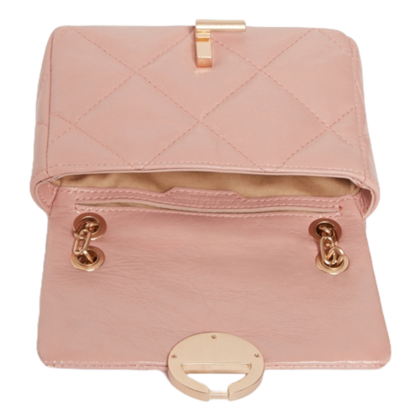 Quilted leather flap bag VANESSA BRUNO Pink