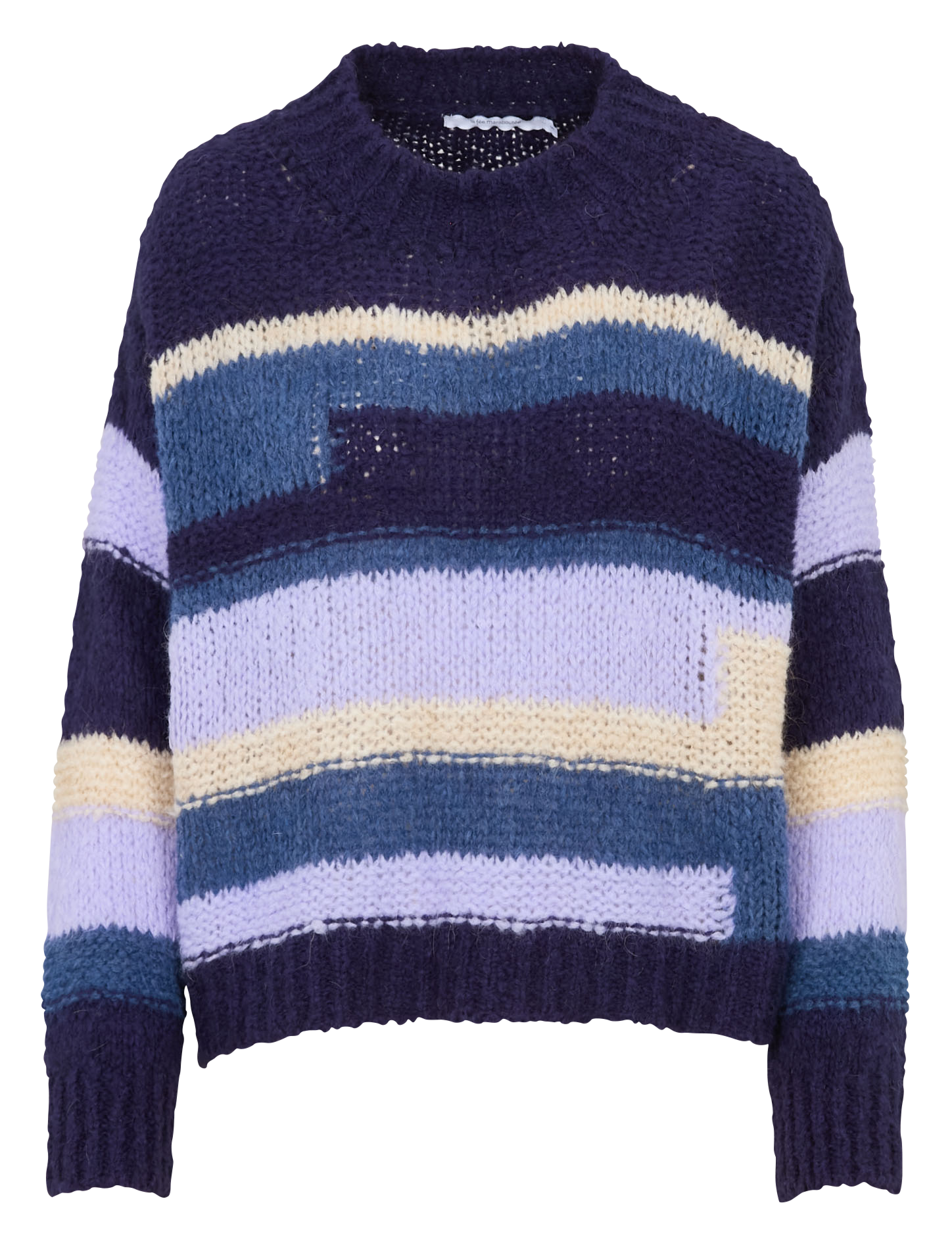 Striped round-neck sweater LA FEE MARABOUTEE Blue