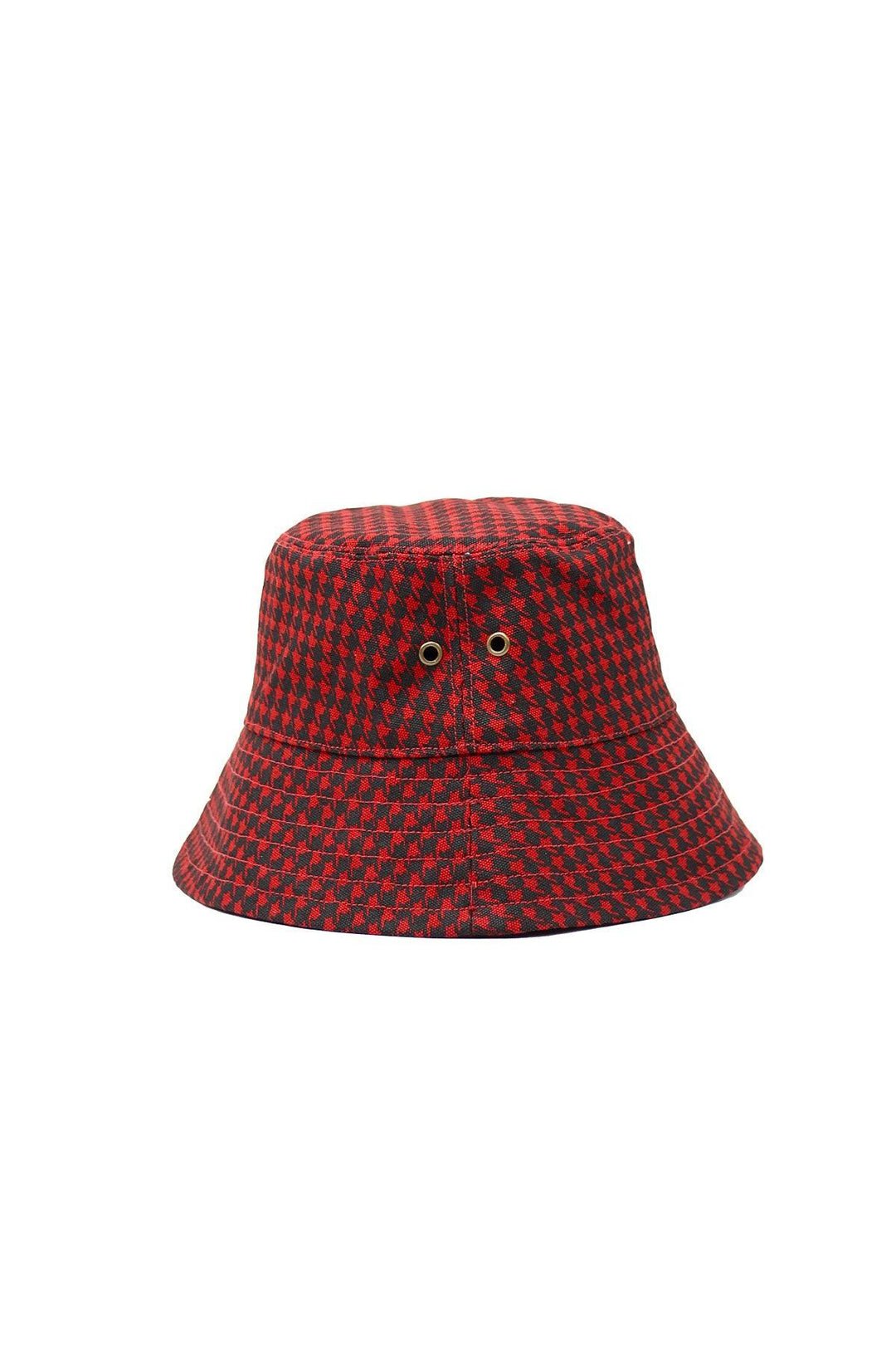 Cotton bucket hat BOB Pied de poule terracotta