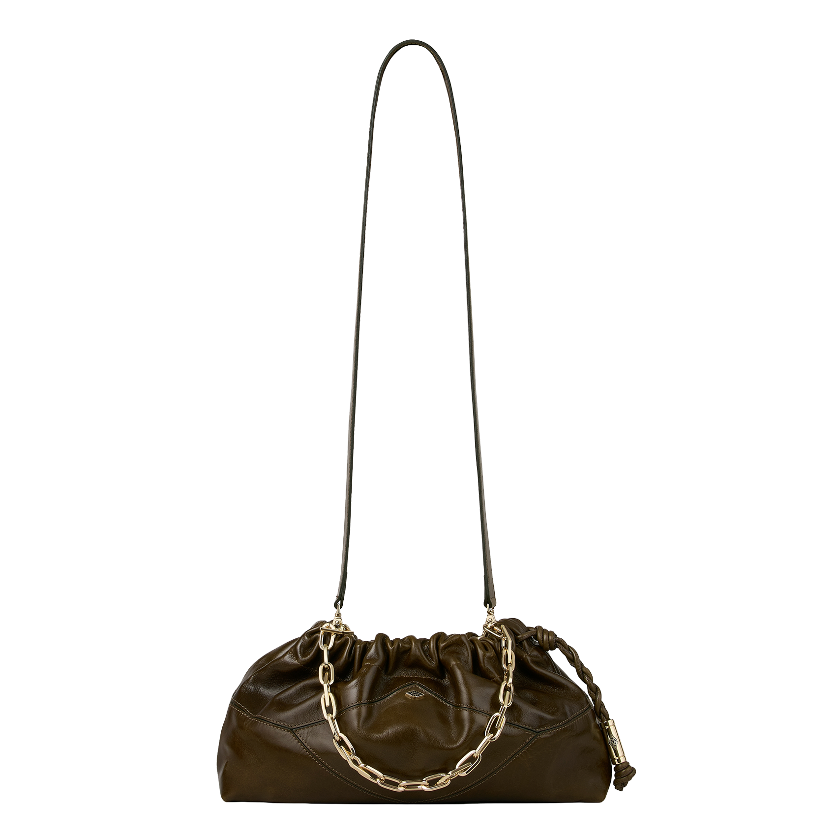 Sac à bandoulière en cuir BA&SH Kaki