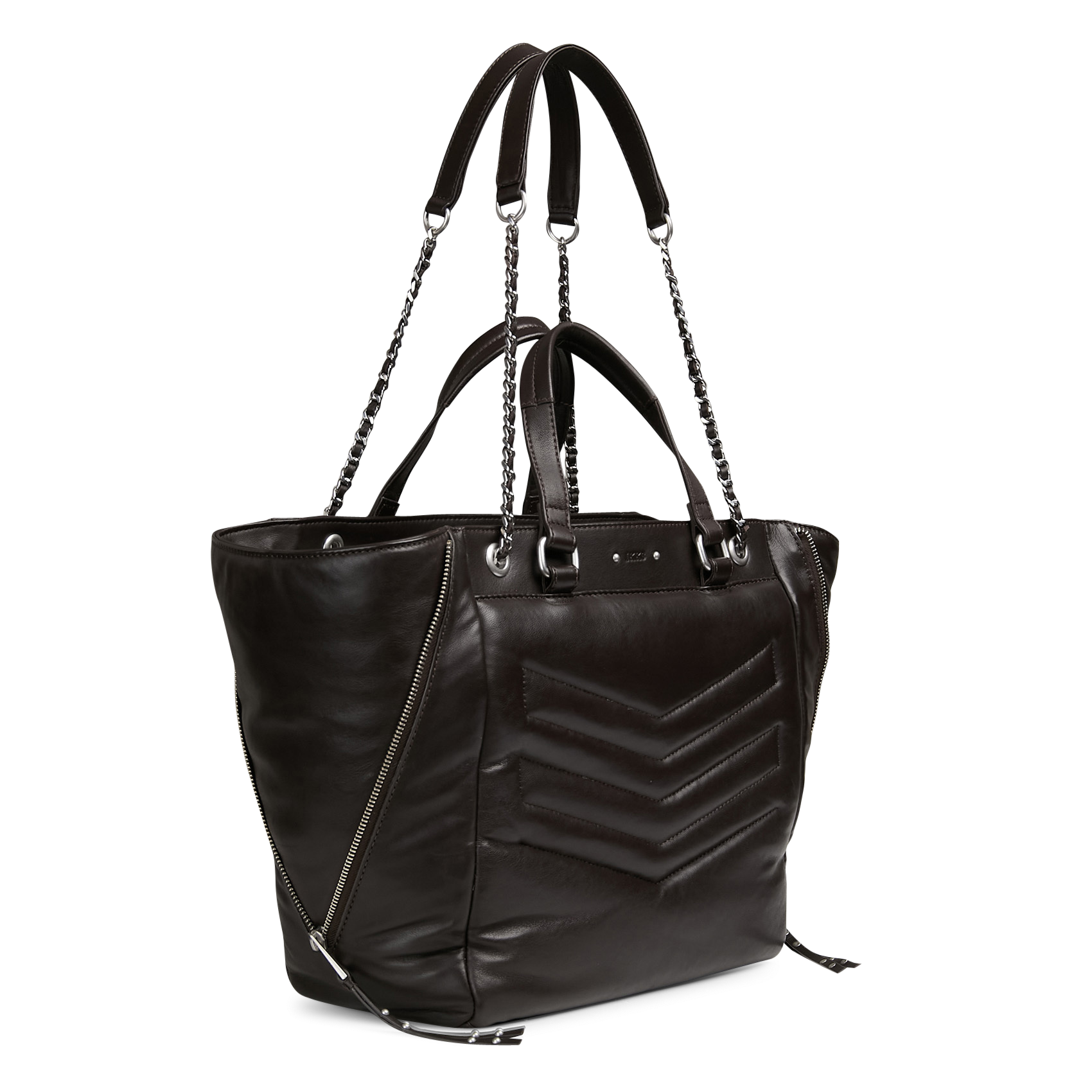 Leather clutch bag IKKS Brown