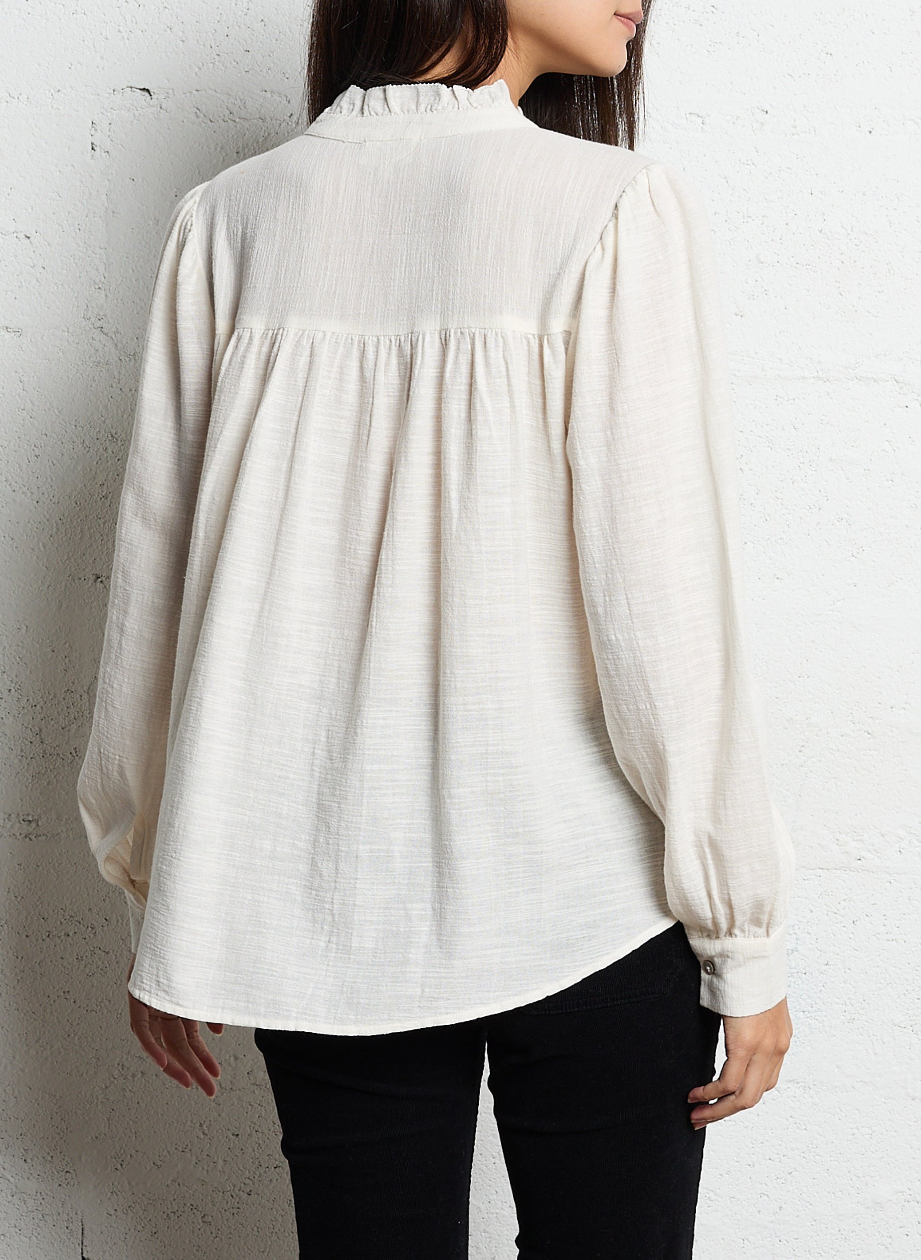 Chemise brodée en coton  MAISON 123 Blanc