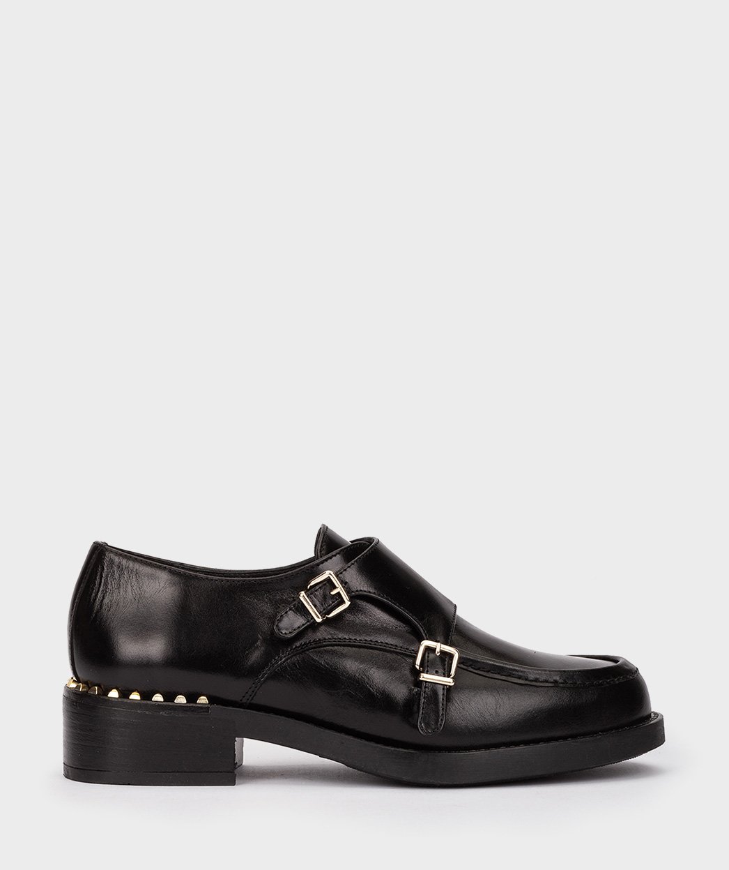 Flat black leather derbies PEDRO MIRALLES Black