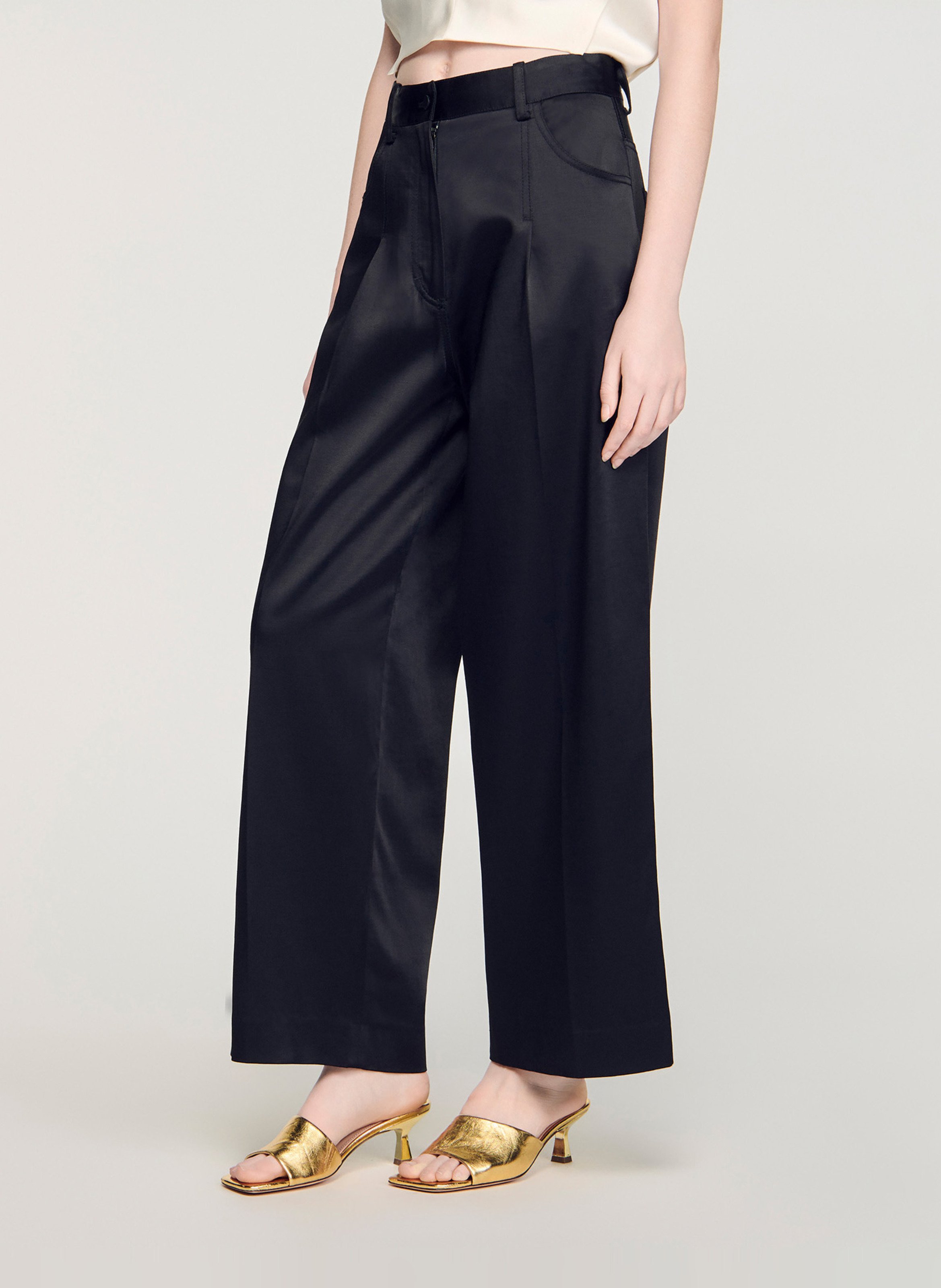Wide trousers SANDRO Black