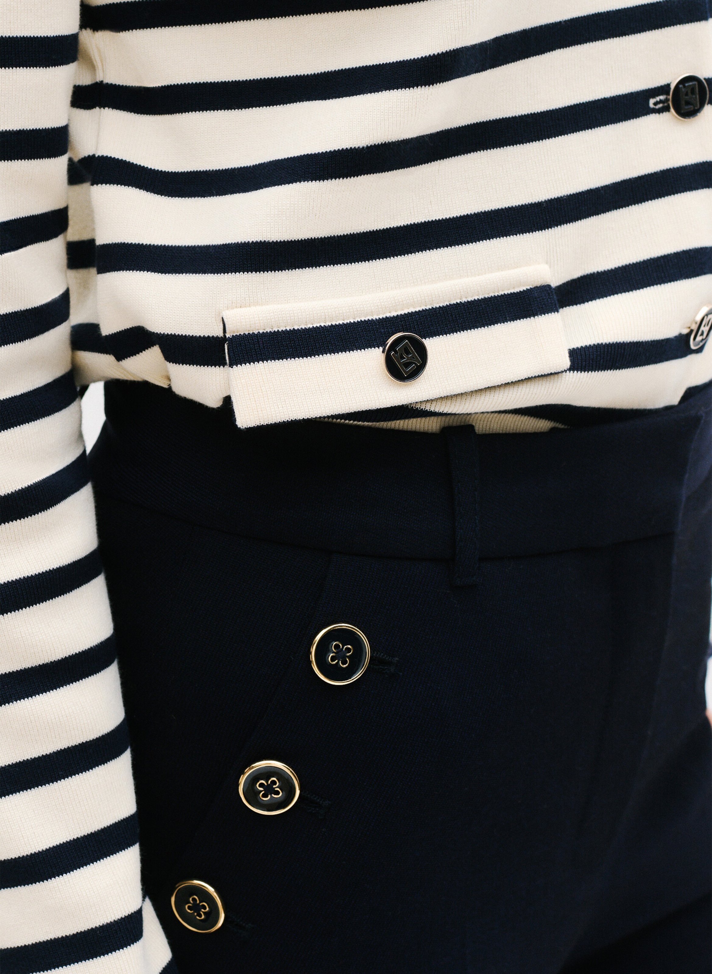 Carrotbroek met hoge taille CAROLL Blauw