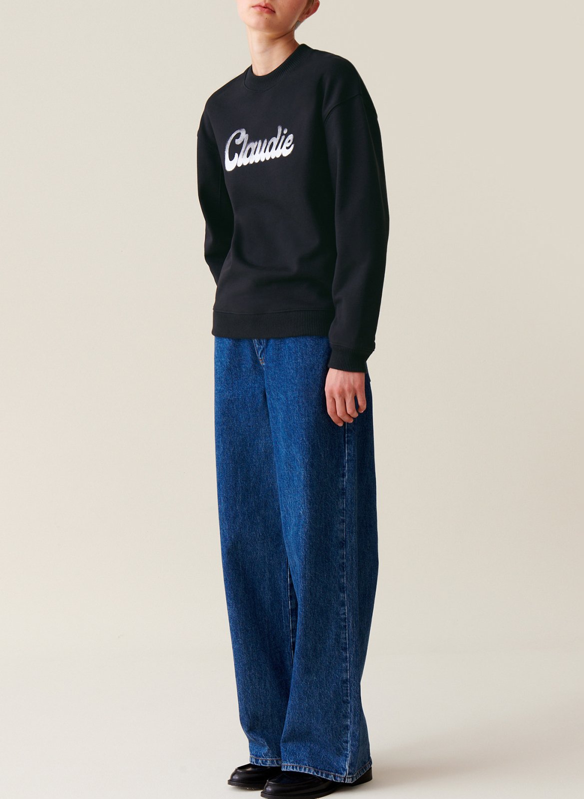 Sweatshirt ample imprimé en coton CLAUDIE PIERLOT Bleu