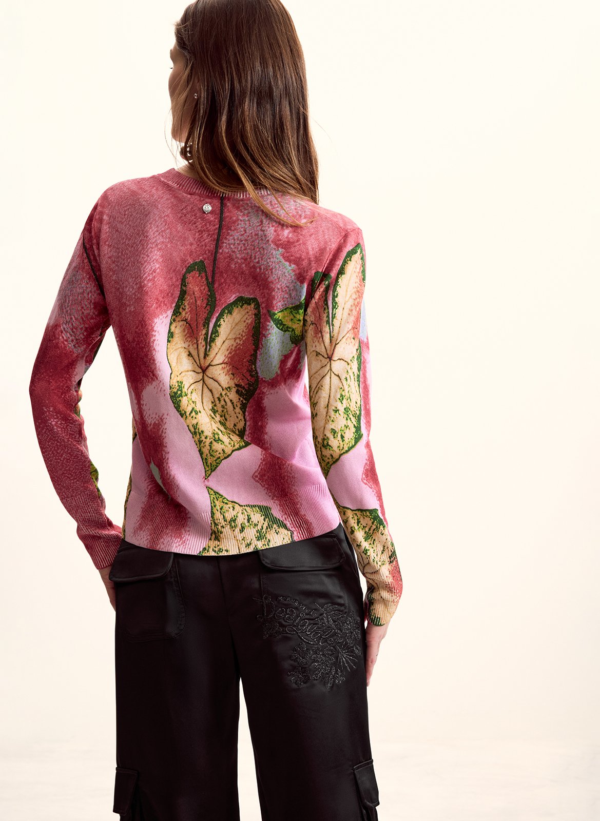 Rechte trui met ronde hals en print DESIGUAL Rood