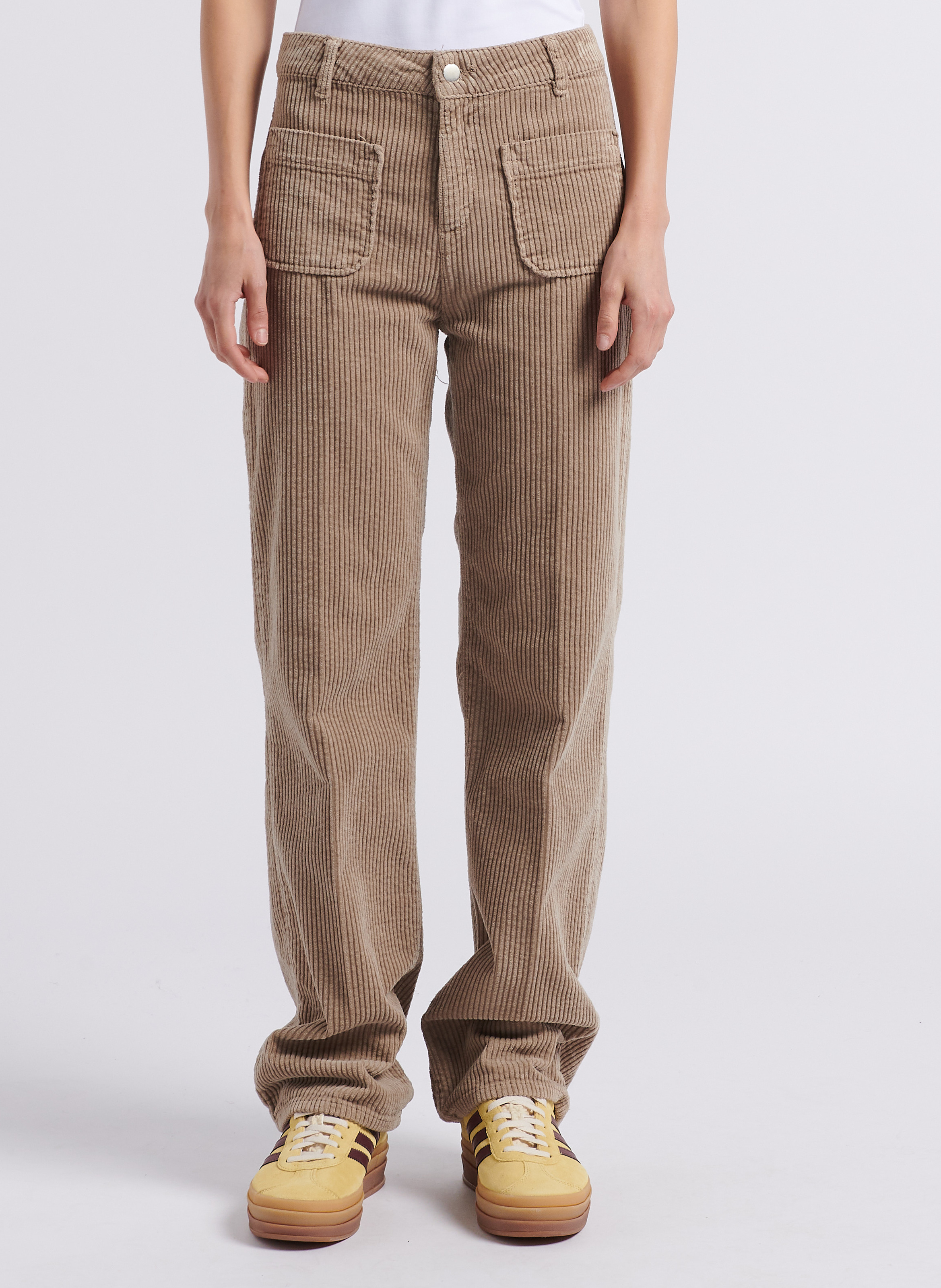 Pantalon flare en velours côtelé ACQUAVERDE Beige