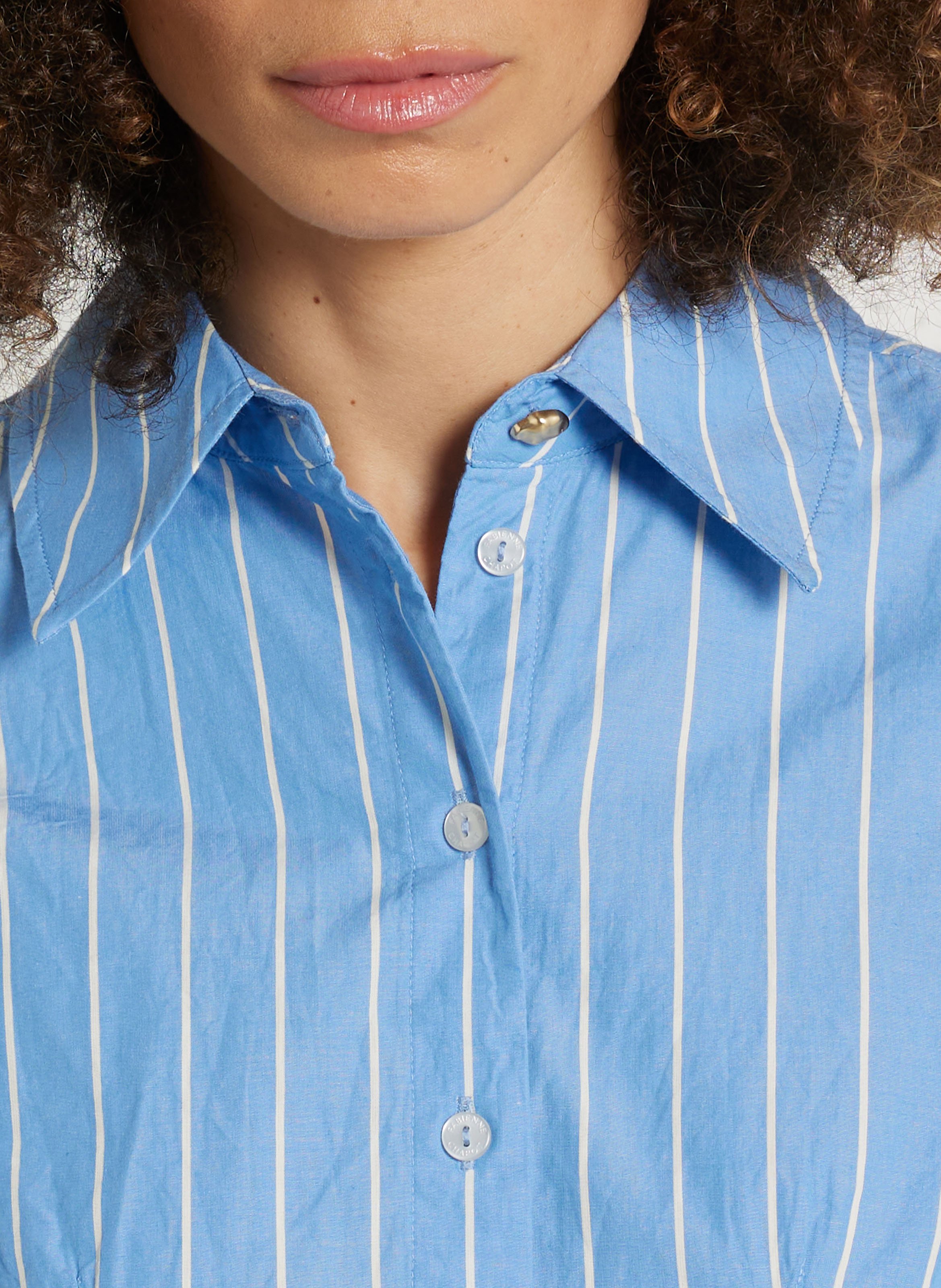 Chemise à rayures col classique FABIENNE CHAPOT Bleu