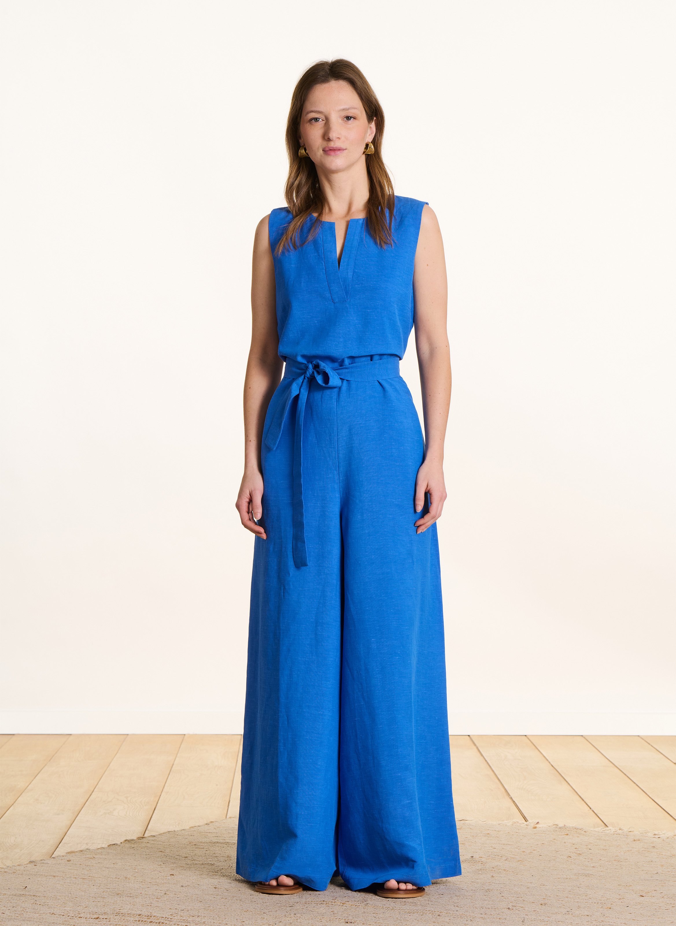 Weite Einteiler in einfarbigem Design LA FEE MARABOUTEE Blau