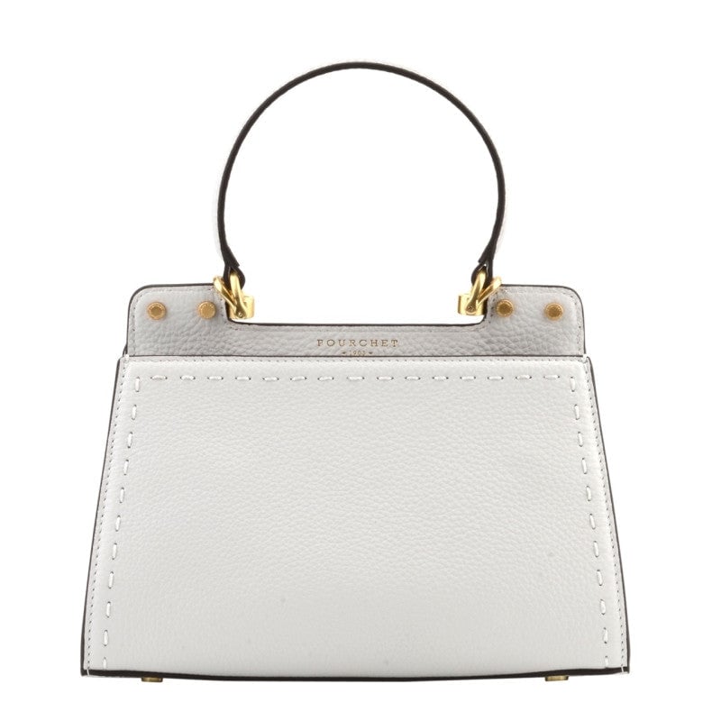 Handbag in calfskin POURCHET White