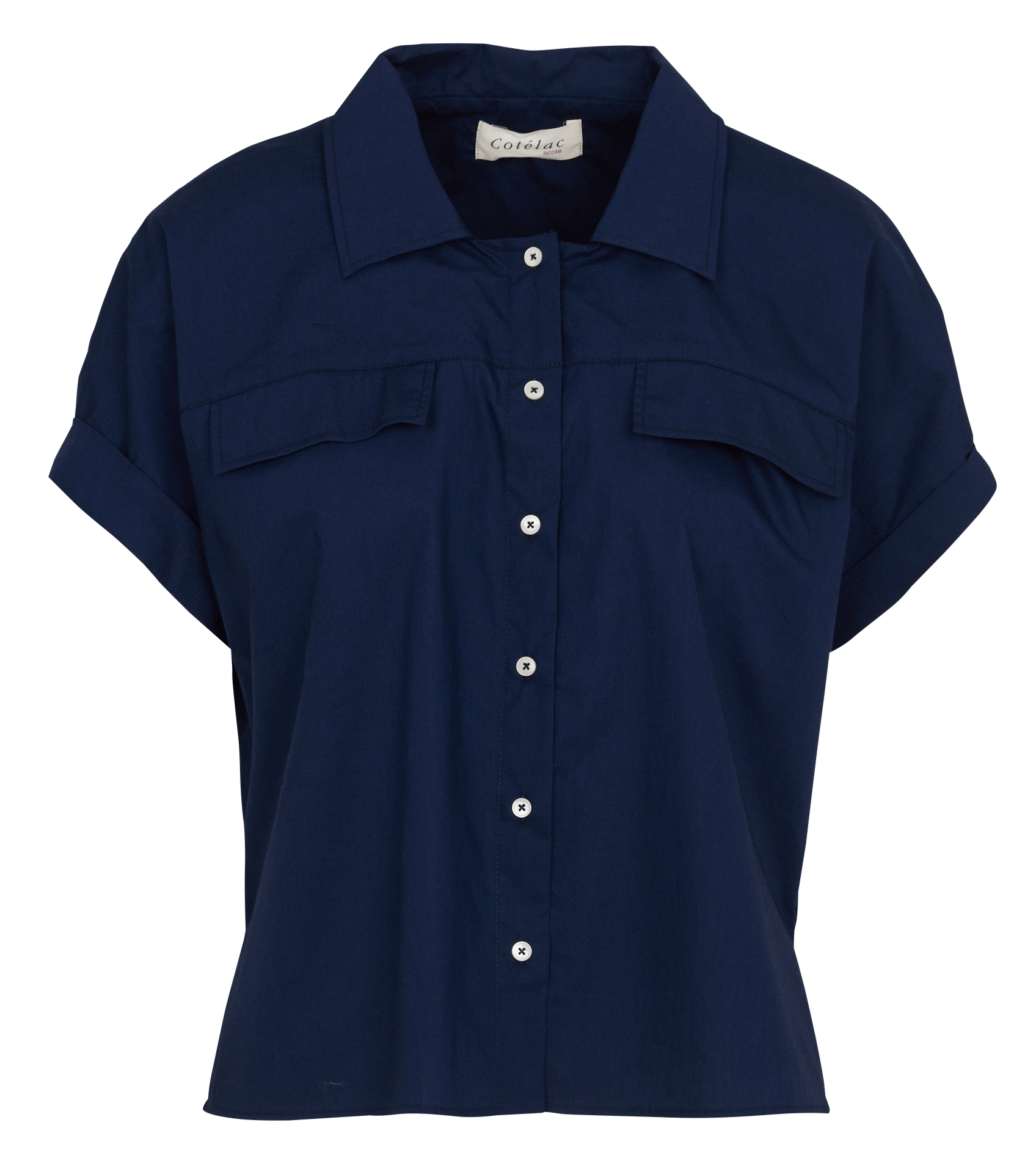 Chemise ample col classique en coton bio COTELAC ACOTE Bleu