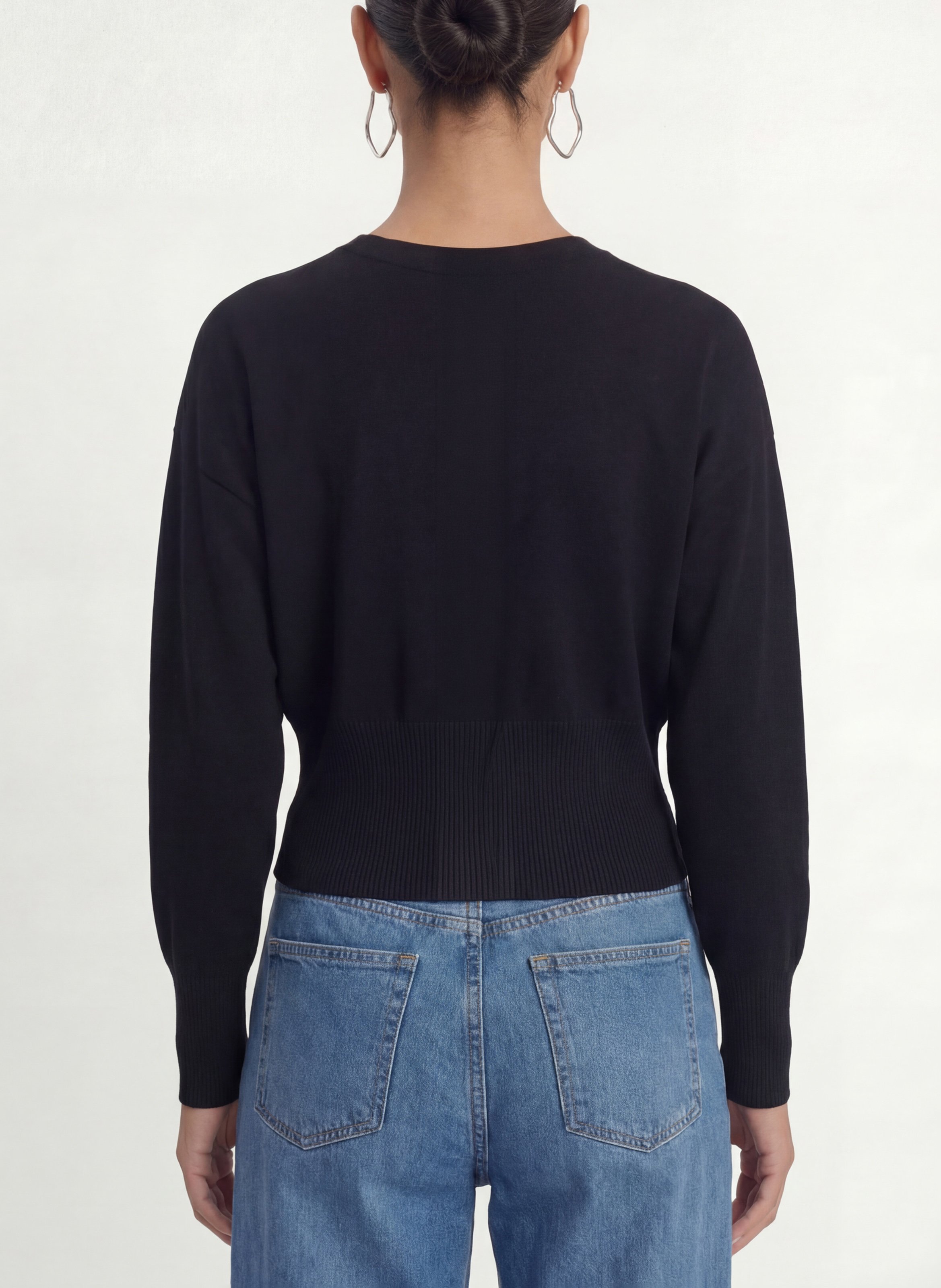 Cardigan cintré uni col rond KOOKAI Noir