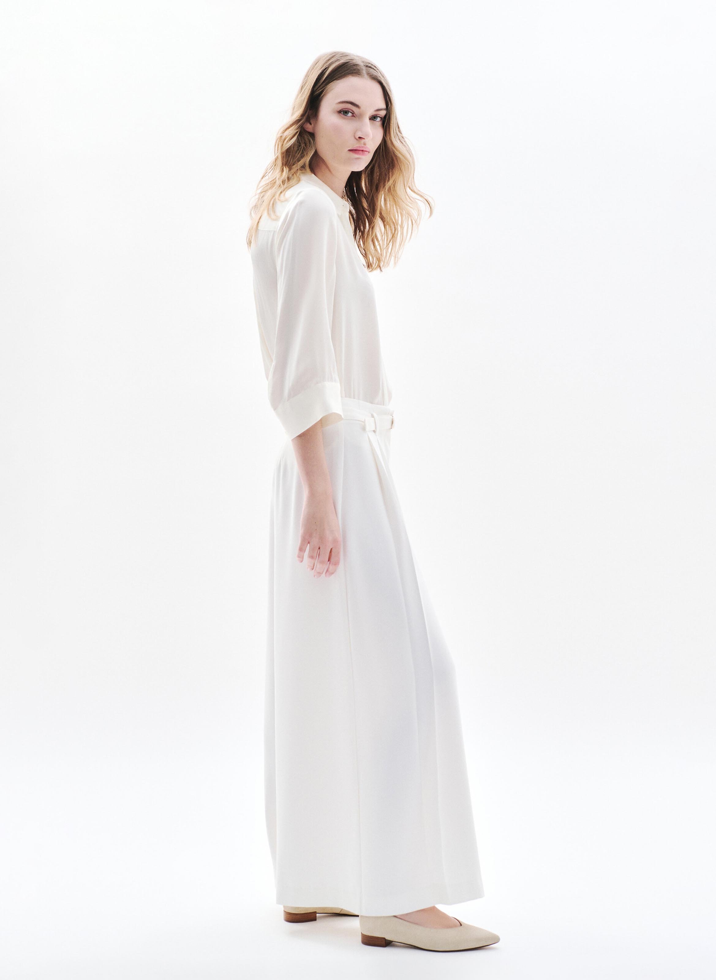 Pantalon large  CAROLL Beige