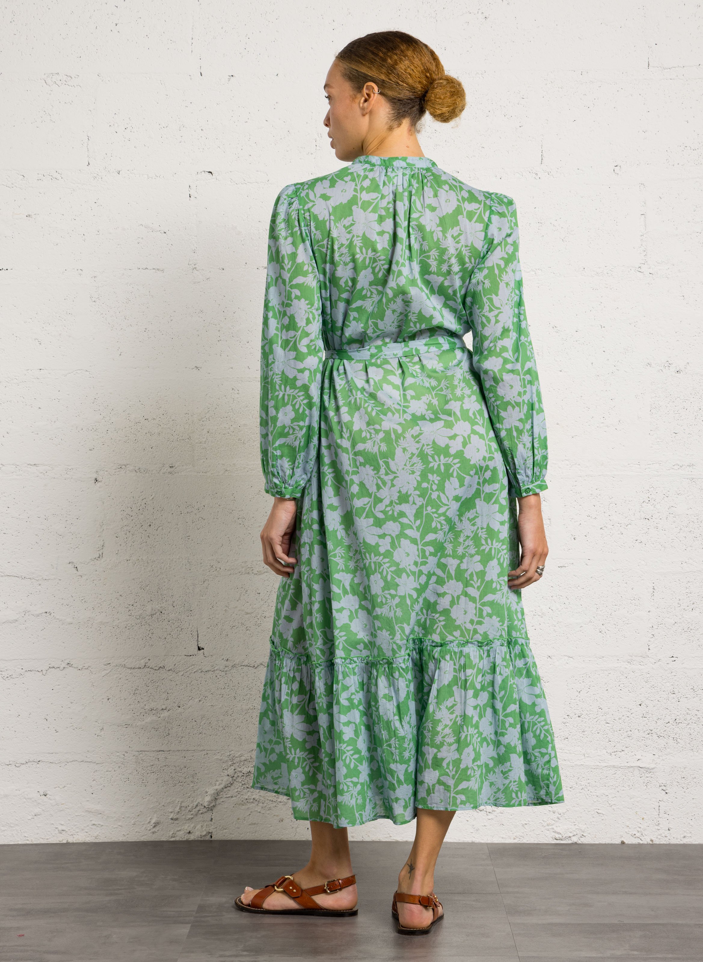 Long floral print dress PETITE MENDIGOTE Green