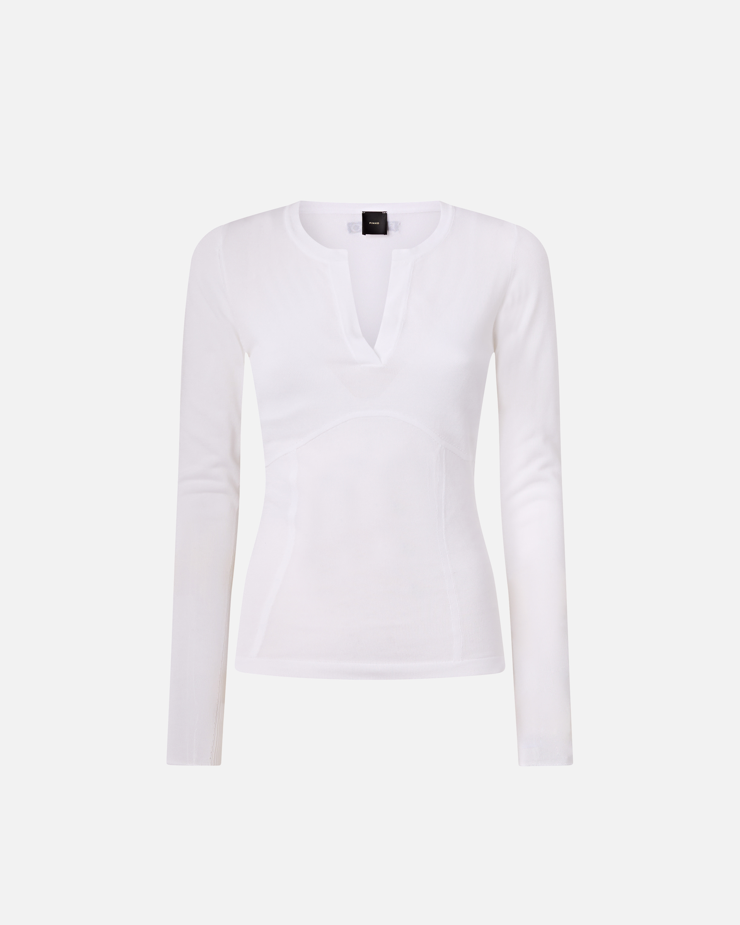 Pull à encolure ronde ouverte en v PINKO Blanc