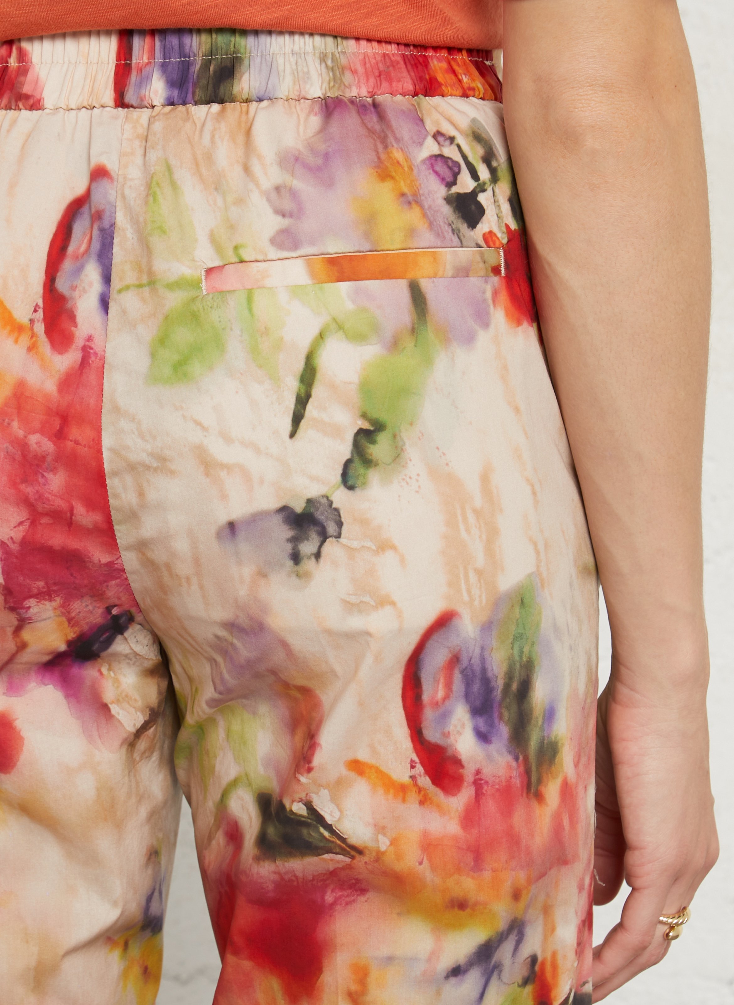 Pantalon droit en coton MOMONI Multicolore