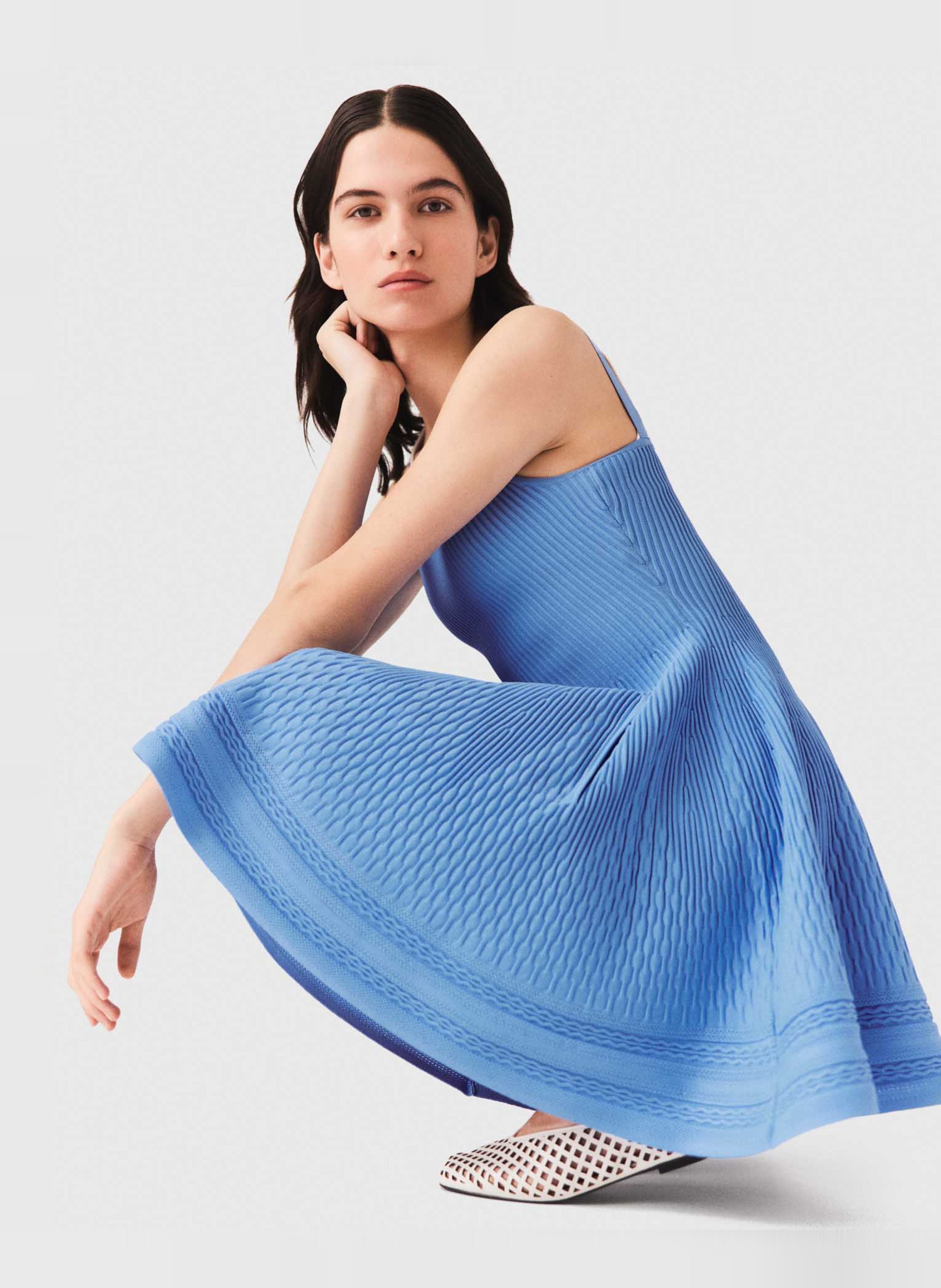 Robe courte en maille MAJE Bleu