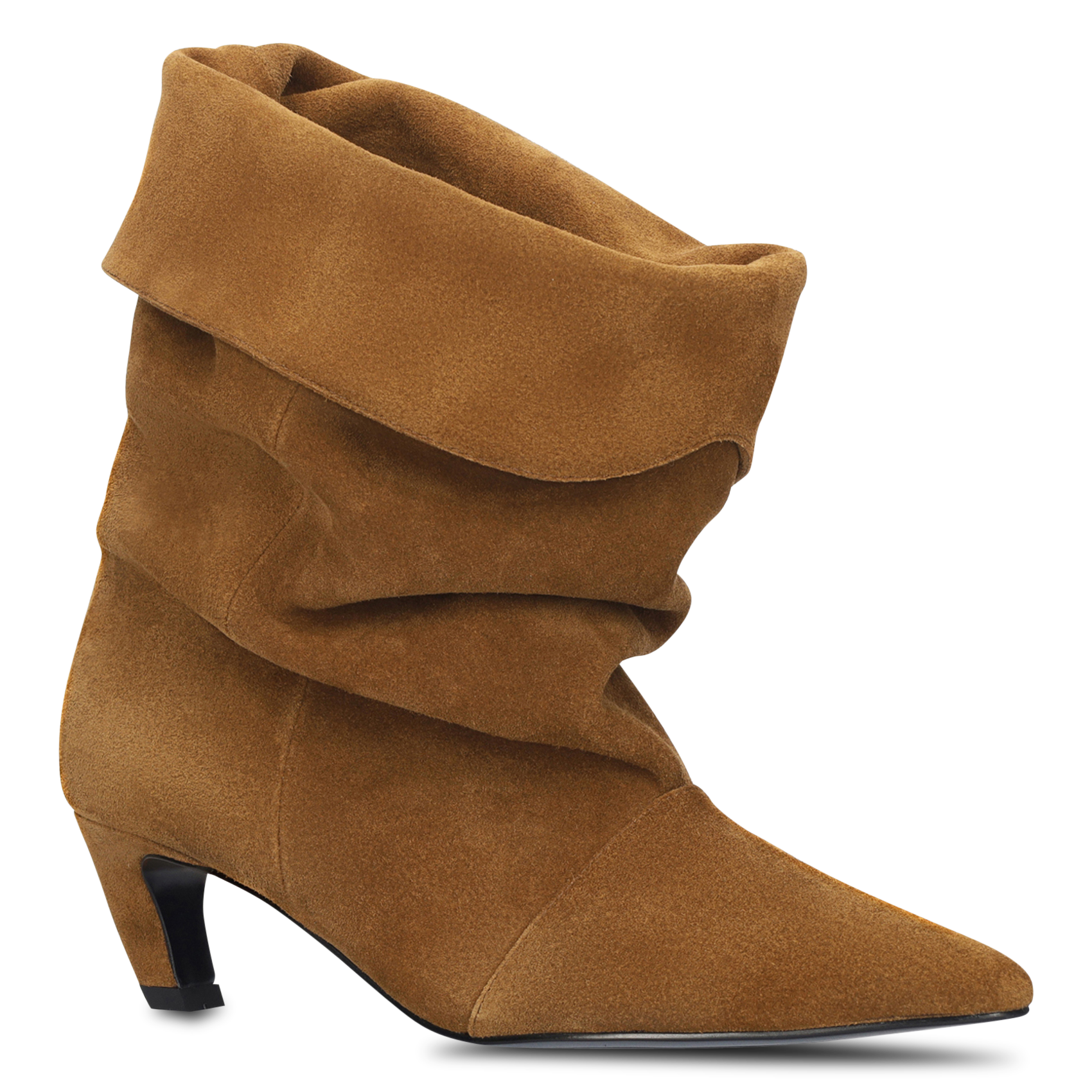 Bottines froncées en cuir suédé BIBI LOU Marron