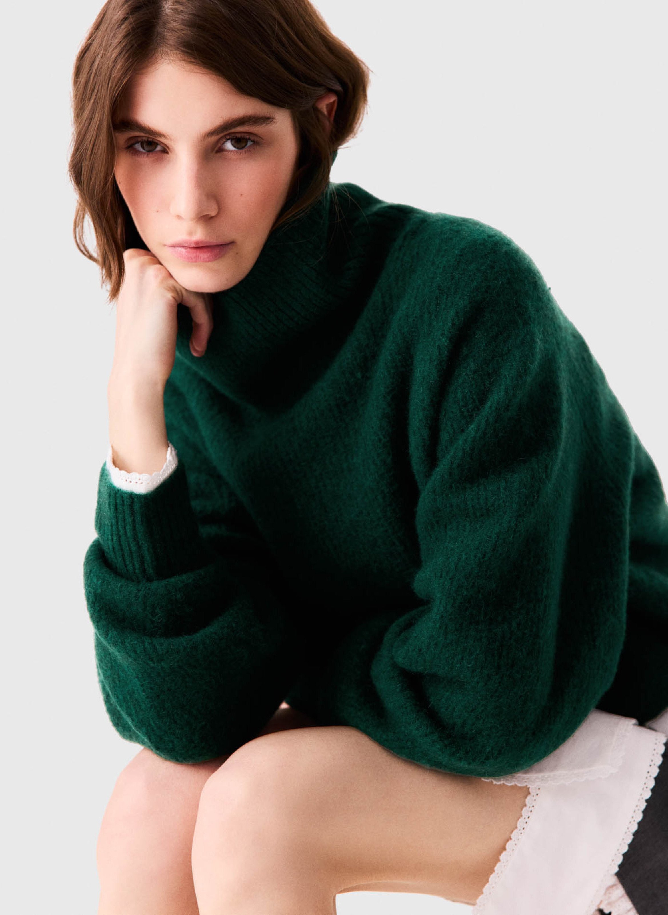 Pull oversize en laine mélangée MAJE Vert