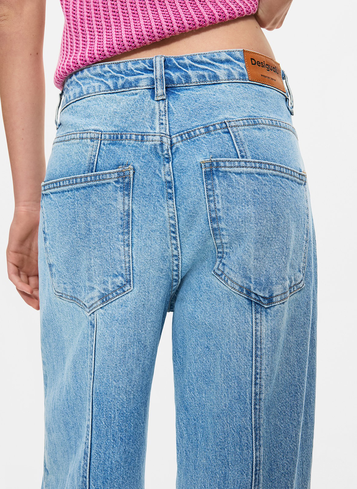 Cotton-blend straight jeans DESIGUAL Blue