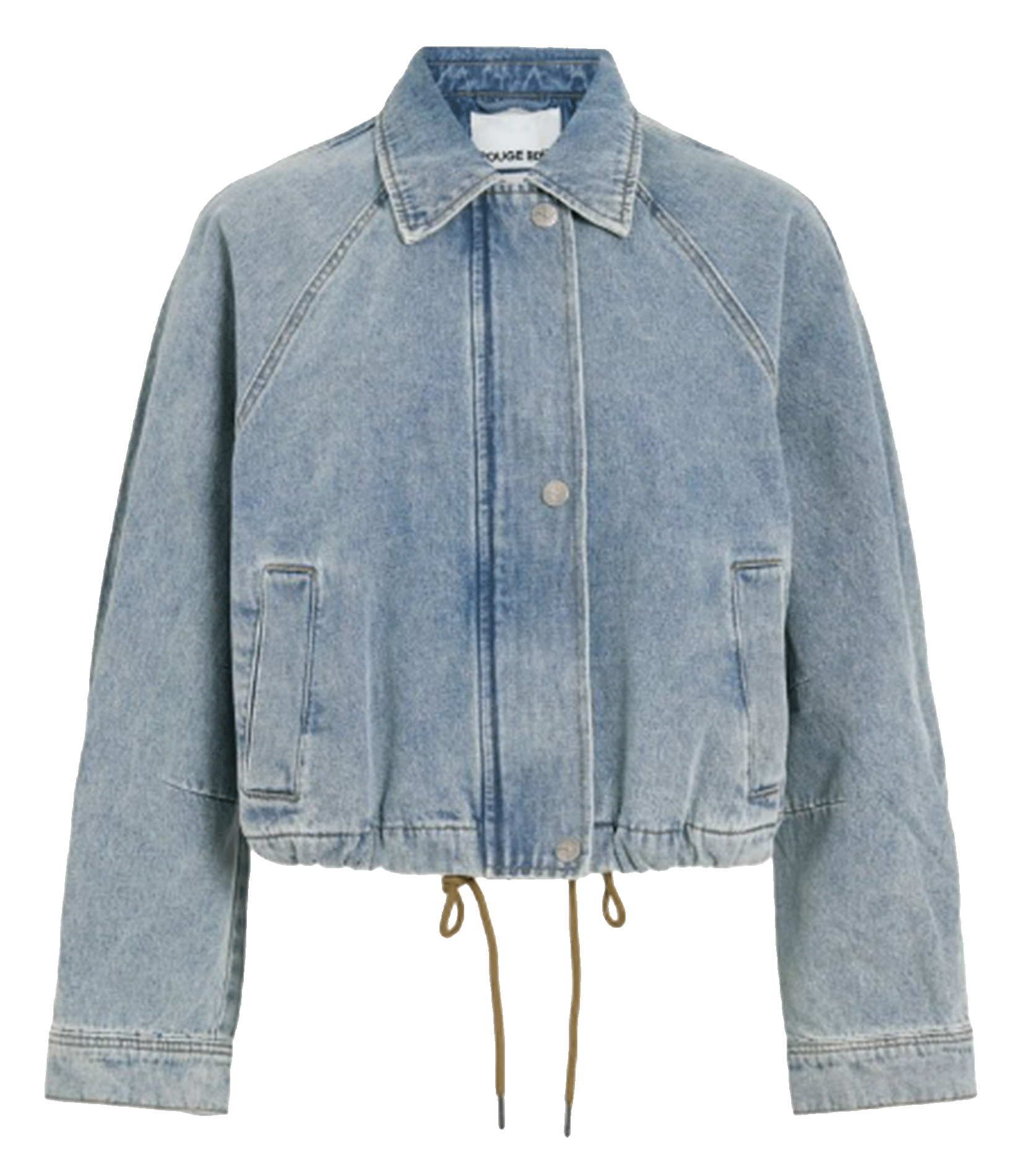 Straight classic collar jacket in cotton and recycled cotton blend ROUGE EDIT Blue
