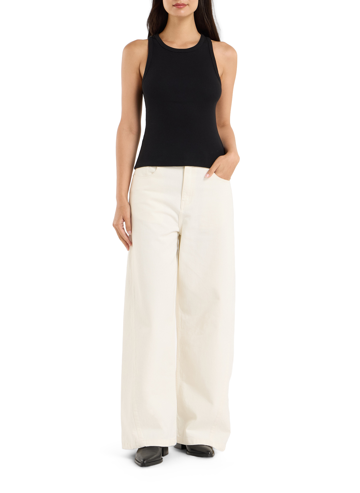 Top Tovie cotton tank top SAISON 1865 Black