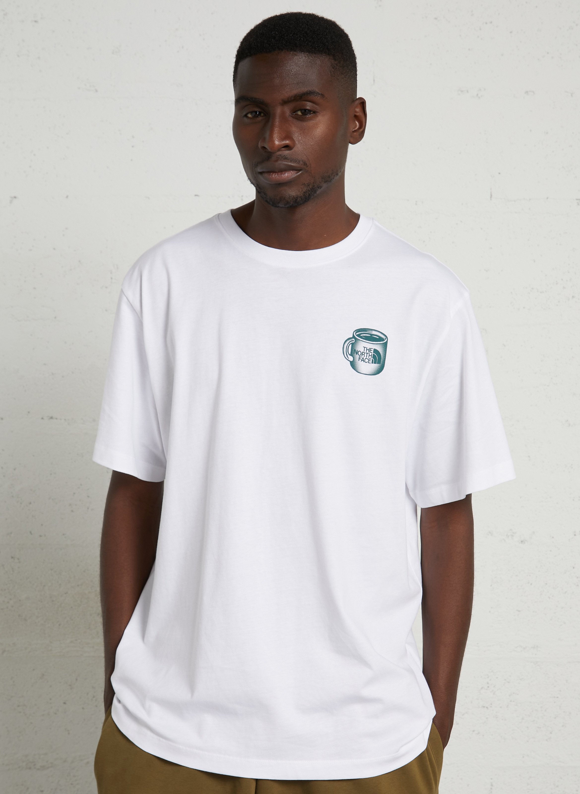 Kurzarm T-Shirt mit Baumwolldruck THE NORTH FACE Weiss