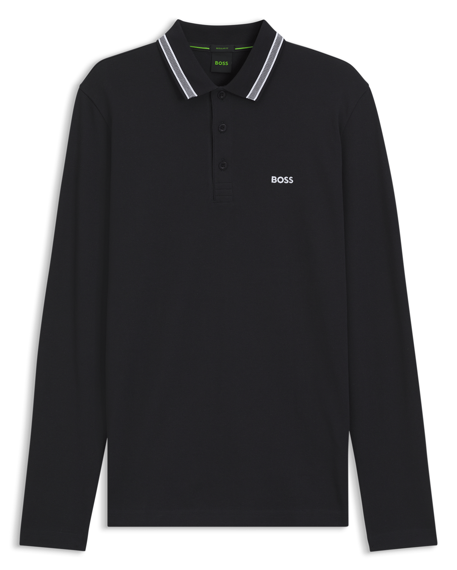 Long-sleeved cotton polo shirt BOSS Blue