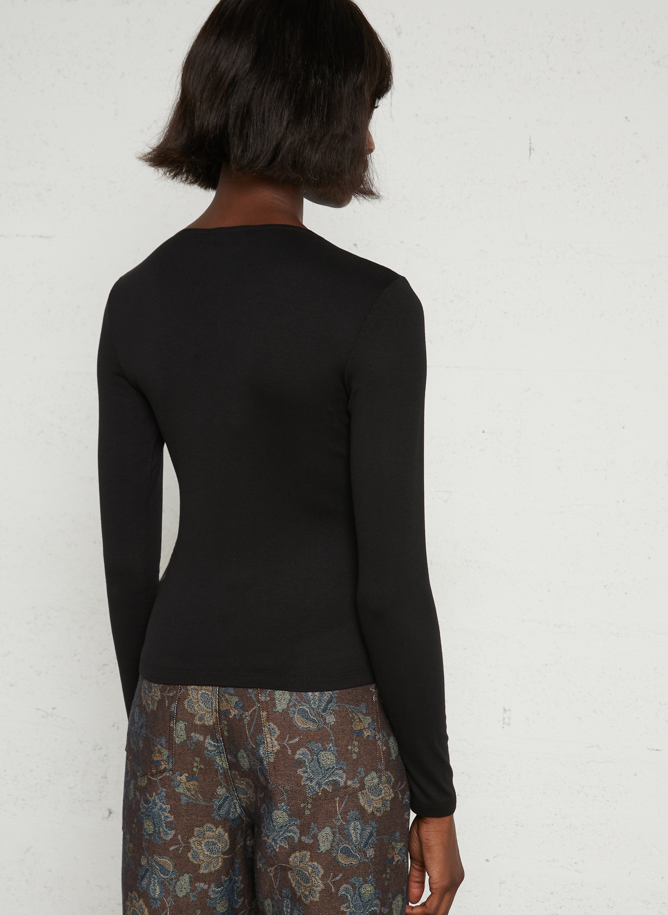 Aansluitend T-shirt met ronde hals SUNCOO Zwart
