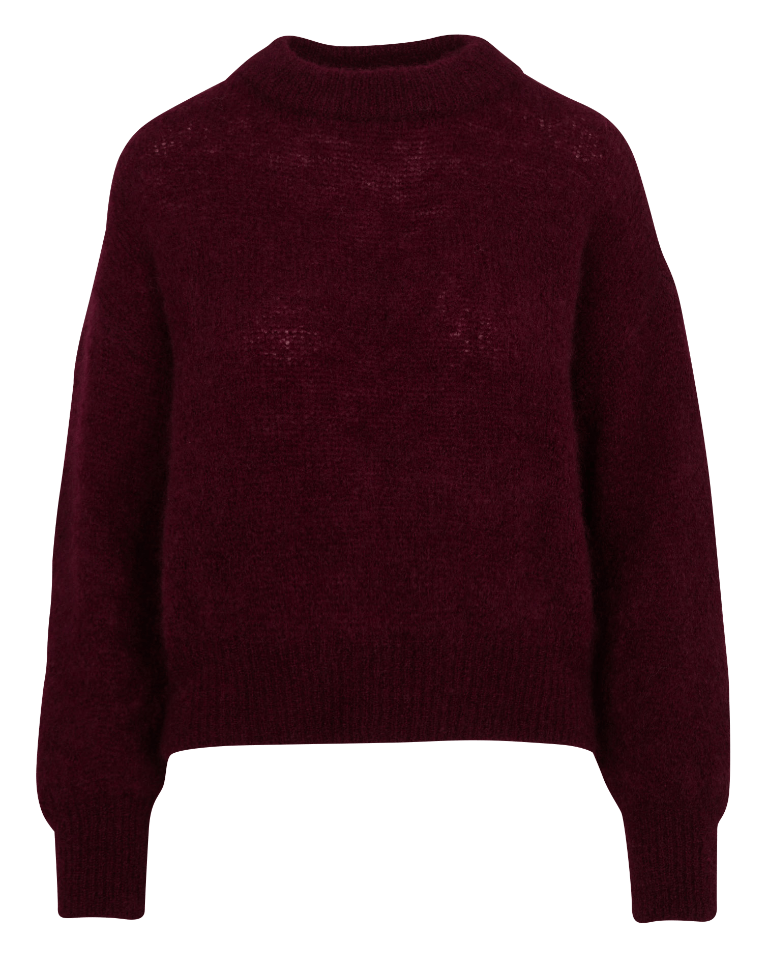 Caissa - Wollstrickpullover mit V-Ausschnitt und Details SURPRISE Pflaume