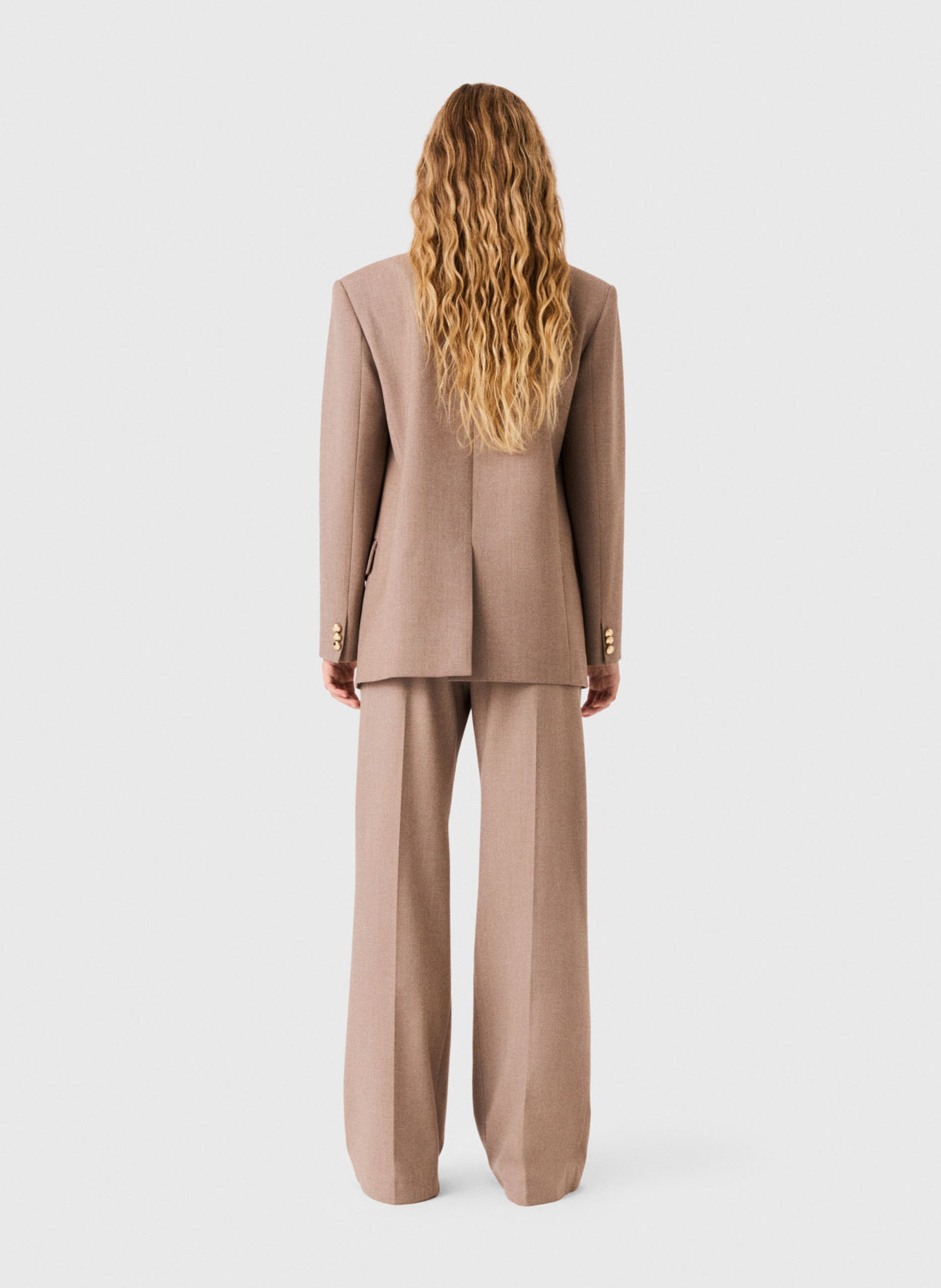 Klassieke recht gesneden blazer met kraag MAJE Beige