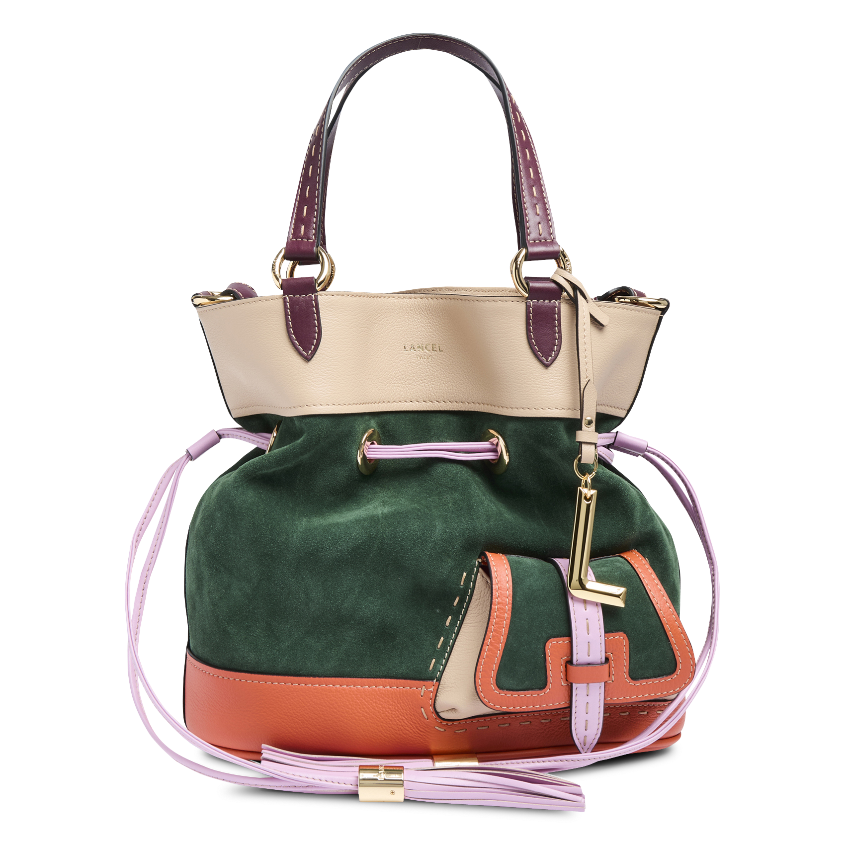 Beuteltasche aus Leder LANCEL Grun