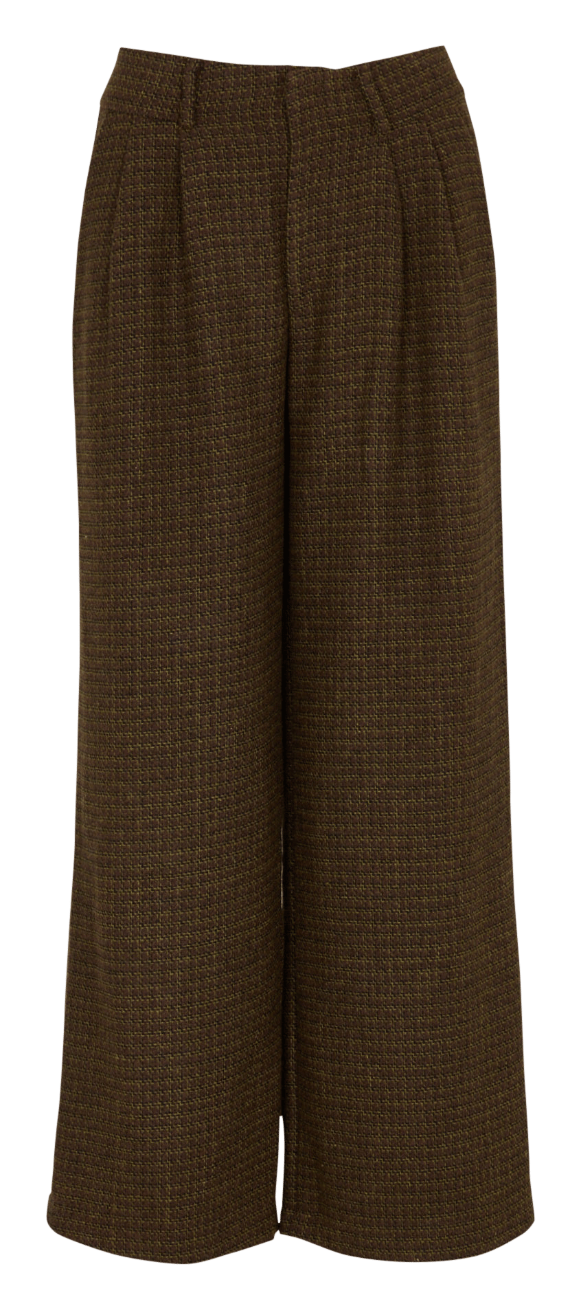 Pantalon large en laine mélangée THE KORNER Marron