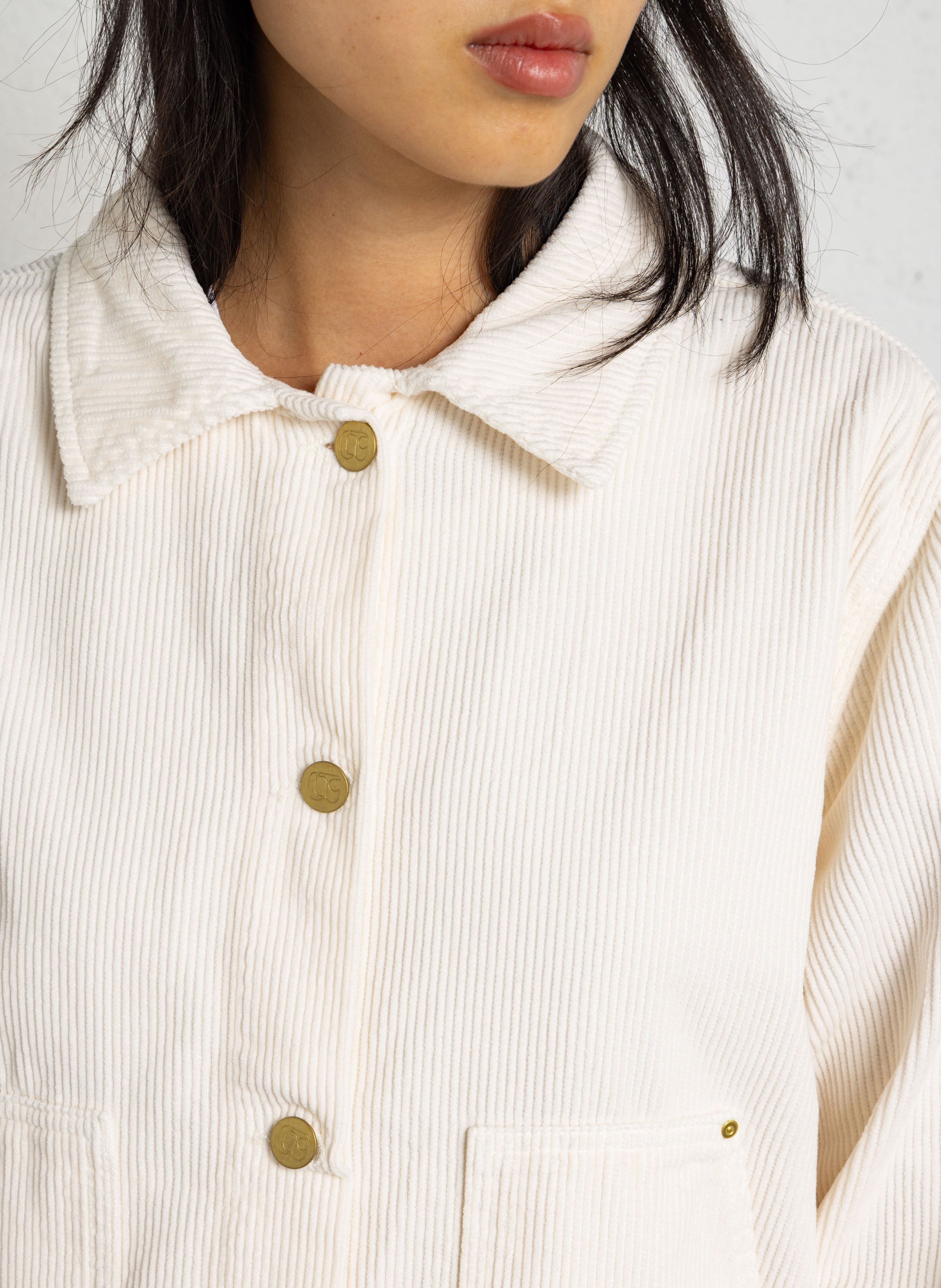 Veste col classique en coton | Blanc LE TEMPS DES CERISES Femme