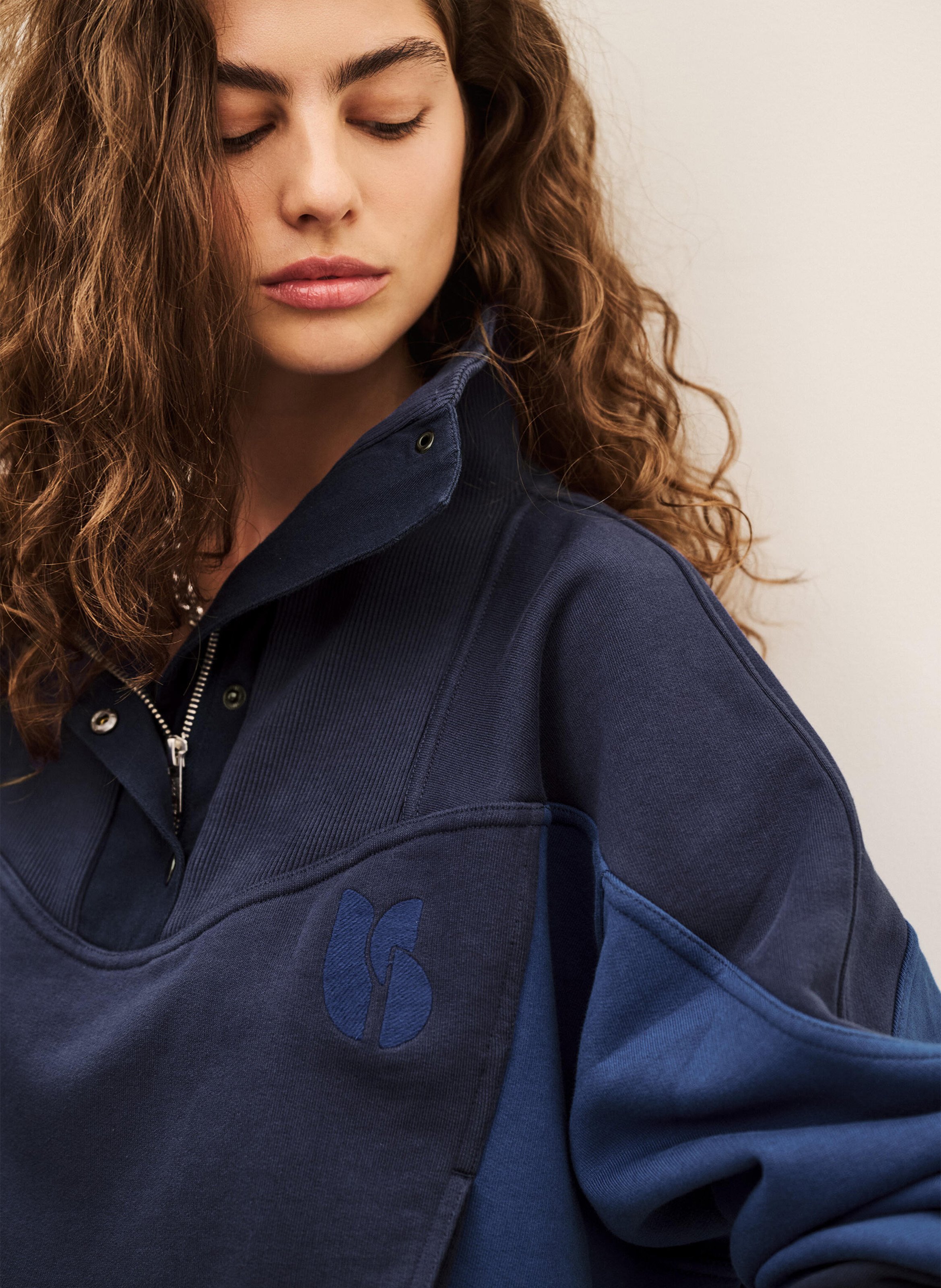 Loose-fit high-neck buttoned sweater | Blue BA&SH Women